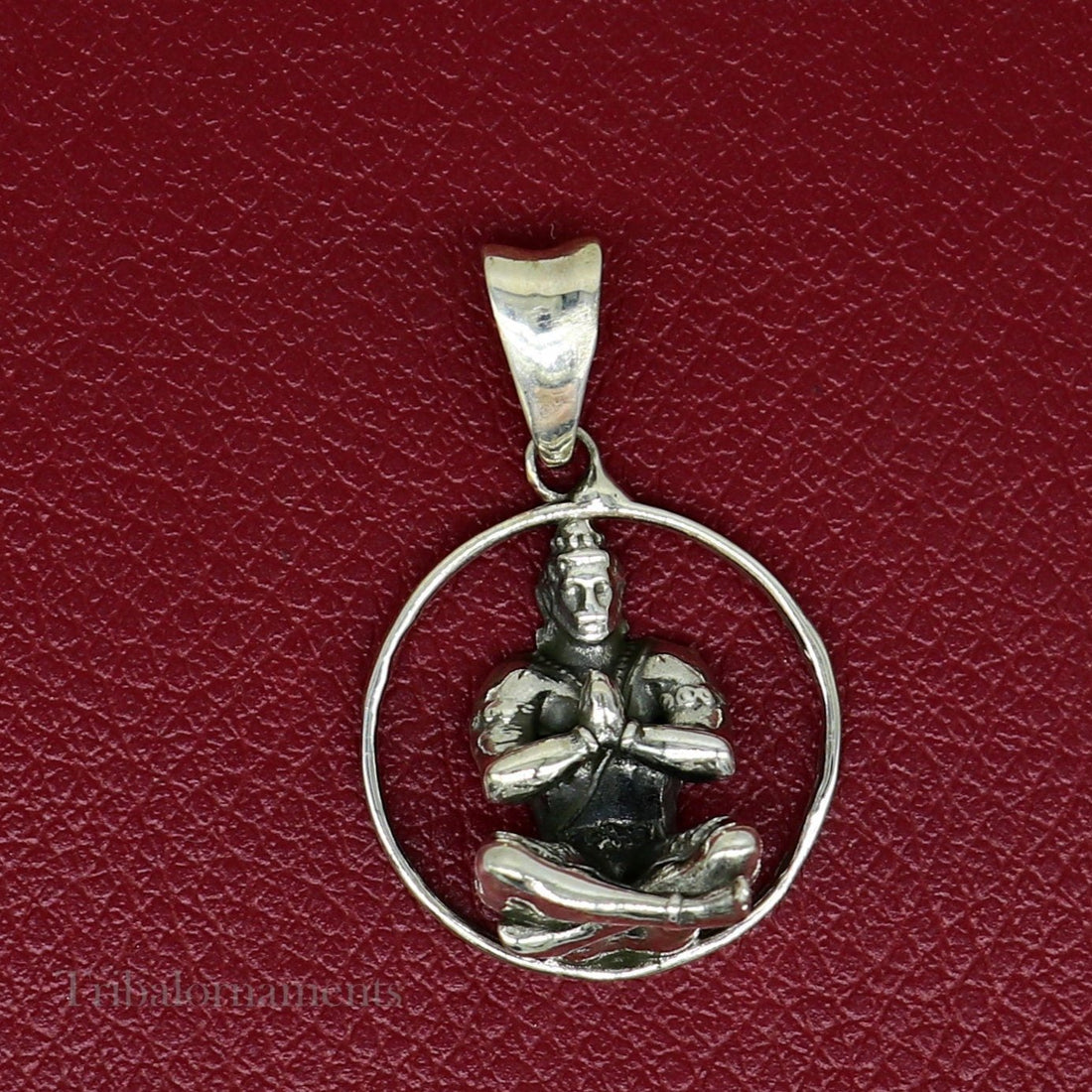 925 sterling silver handmade Hindu god Lord Hanuman pendant, bajarangbali sitting fabulous pendant unisex gifting jewelry ssp876 - TRIBAL ORNAMENTS