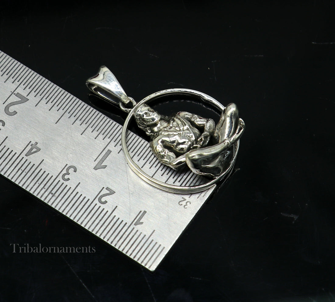 Solid 925 sterling silver Hindu Lord Hanuman pendant, Bajarangbali fabulous vintage antique pendant unisex gifting jewelry ssp979 - TRIBAL ORNAMENTS