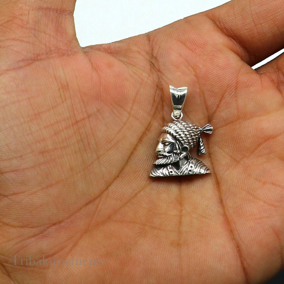 925 sterling silver Maratha king Shivaji pendant, best gifting Royal pendant king shivaji design solid pendant unisex jewelry ssp919 - TRIBAL ORNAMENTS