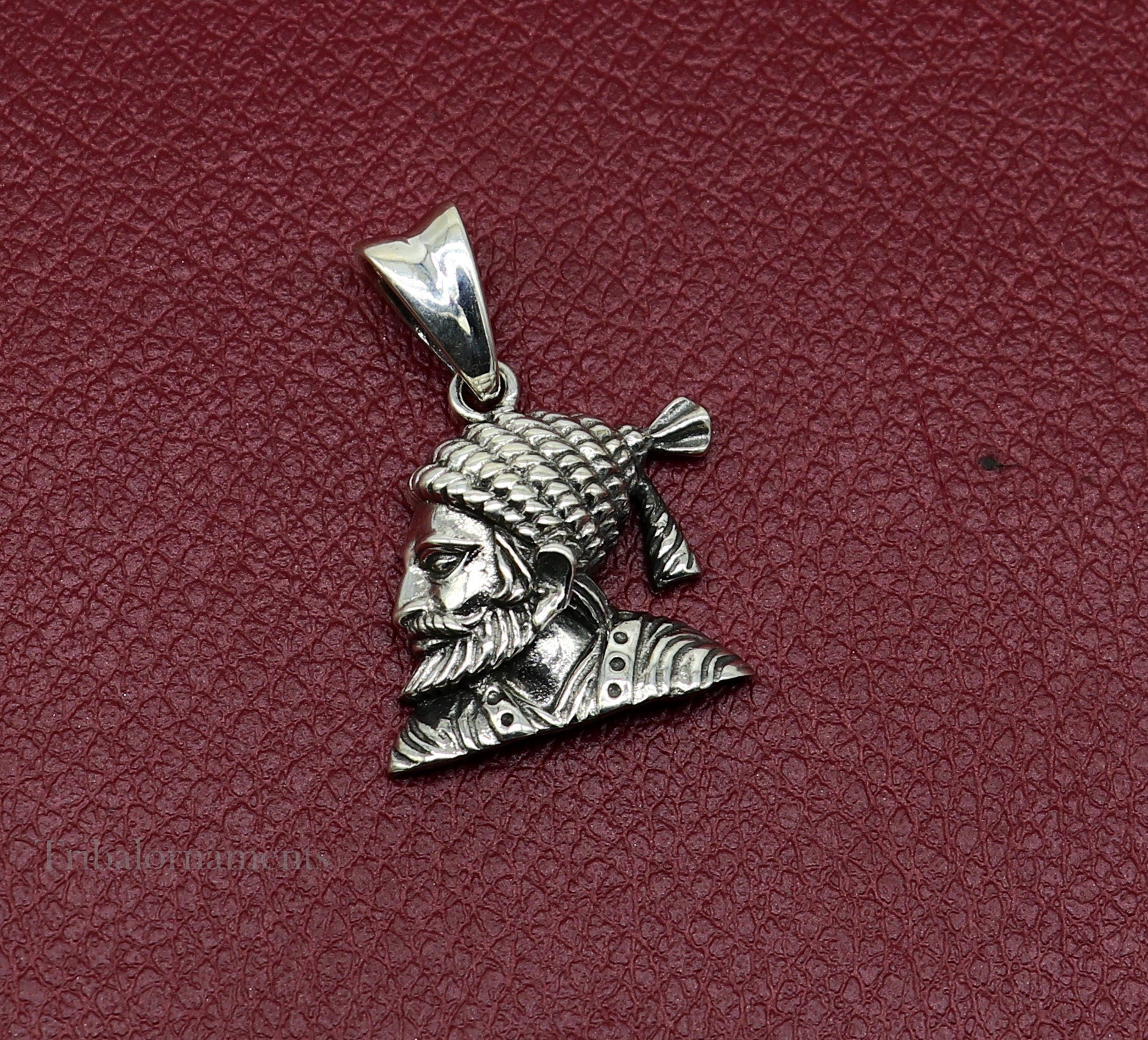 925 sterling silver Maratha king Shivaji pendant, best gifting Royal pendant king shivaji design solid pendant unisex jewelry ssp919 - TRIBAL ORNAMENTS