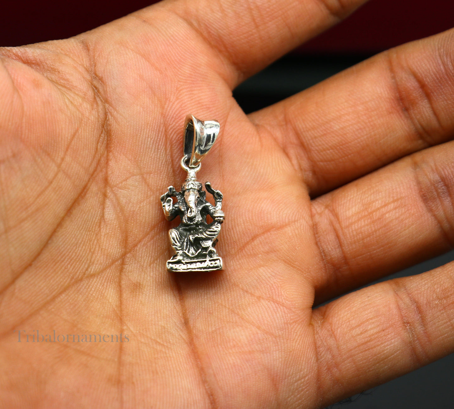 Elegant design Divine lord Ganesha blessing pendant, excellent vintage designer 925 sterling silver handmade jewelry from india ssp933 - TRIBAL ORNAMENTS