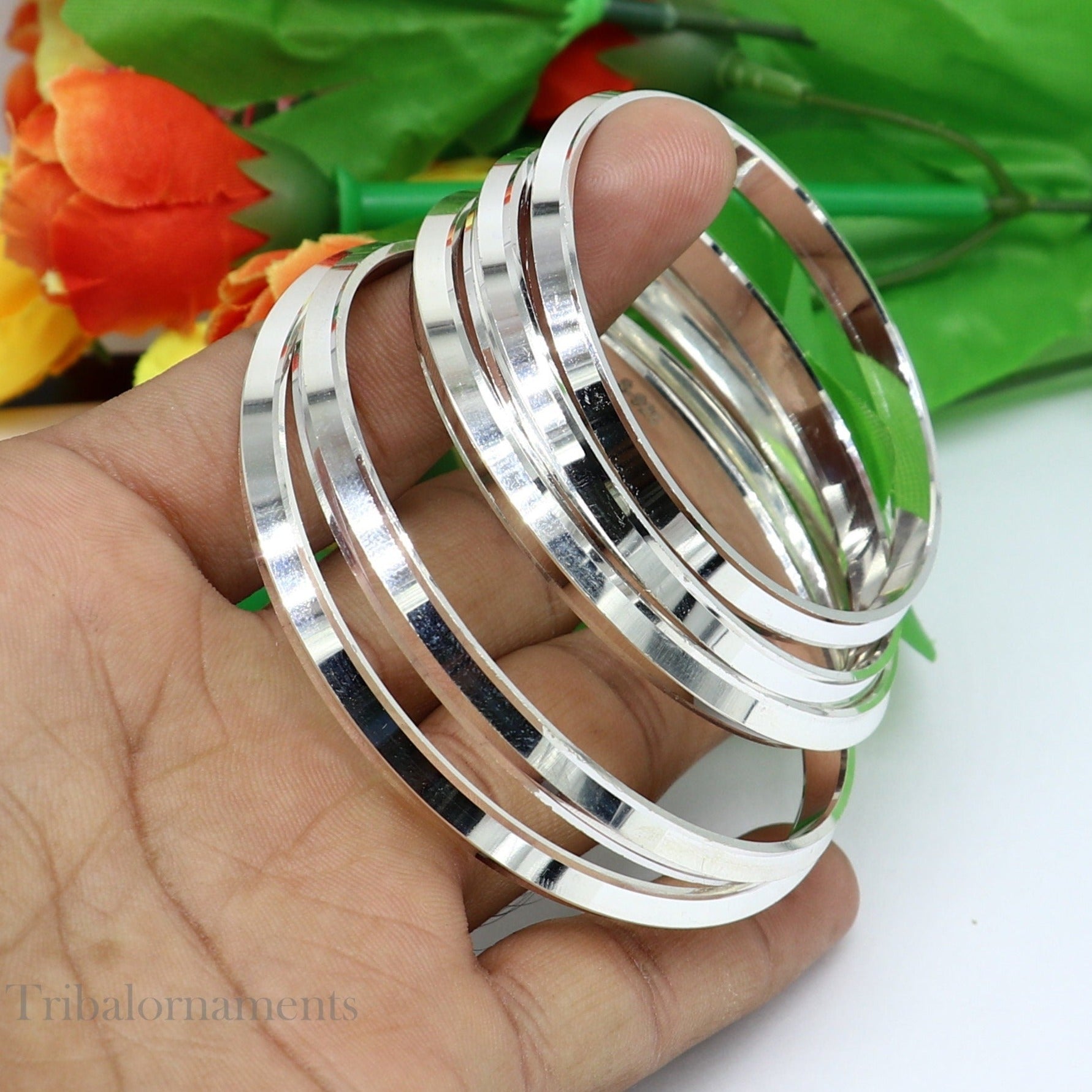 Solid 925 sterling silver handmade punjabi sikha bangle bracelet kada, all sized men's or girl's bangle kada daily use jewelry nsk366 - TRIBAL ORNAMENTS