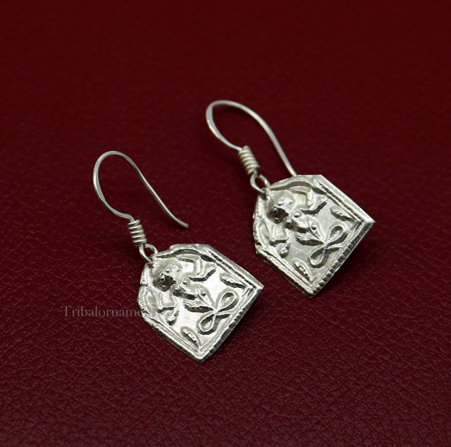 Light weight 925 sterling silver excellent customized traditional indian style hoops earring, amazing tribal ethnic earring ear956 - TRIBAL ORNAMENTS