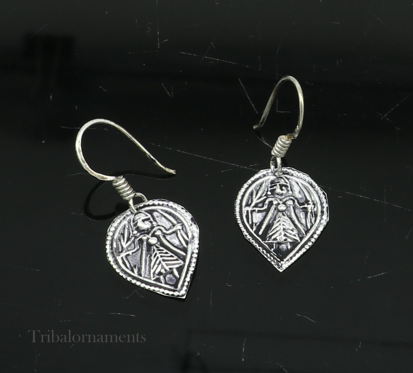Vintage style 925 sterling silver excellent customized traditional indian style hoops earring, amazing tribal ethnic earring ear957 - TRIBAL ORNAMENTS