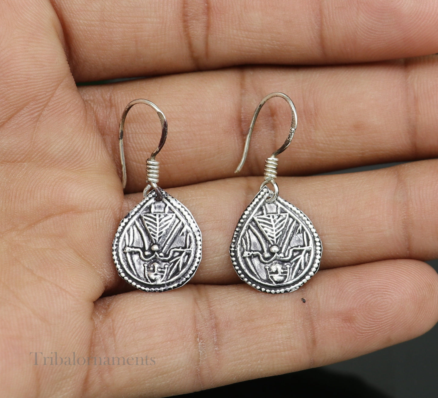 Vintage style 925 sterling silver excellent customized traditional indian style hoops earring, amazing tribal ethnic earring ear958 - TRIBAL ORNAMENTS