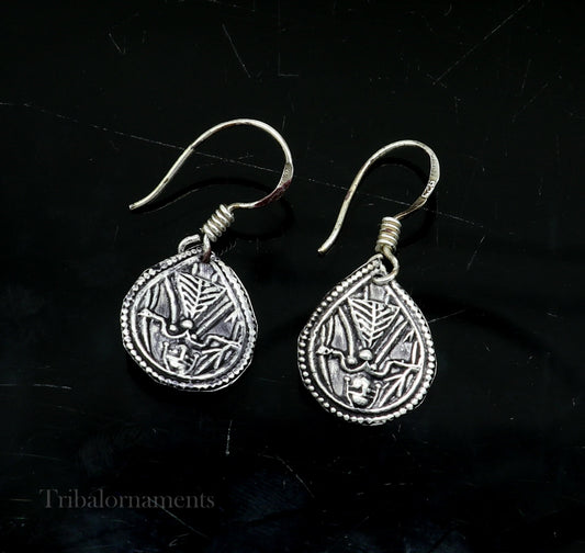 Vintage style 925 sterling silver excellent customized traditional indian style hoops earring, amazing tribal ethnic earring ear958 - TRIBAL ORNAMENTS