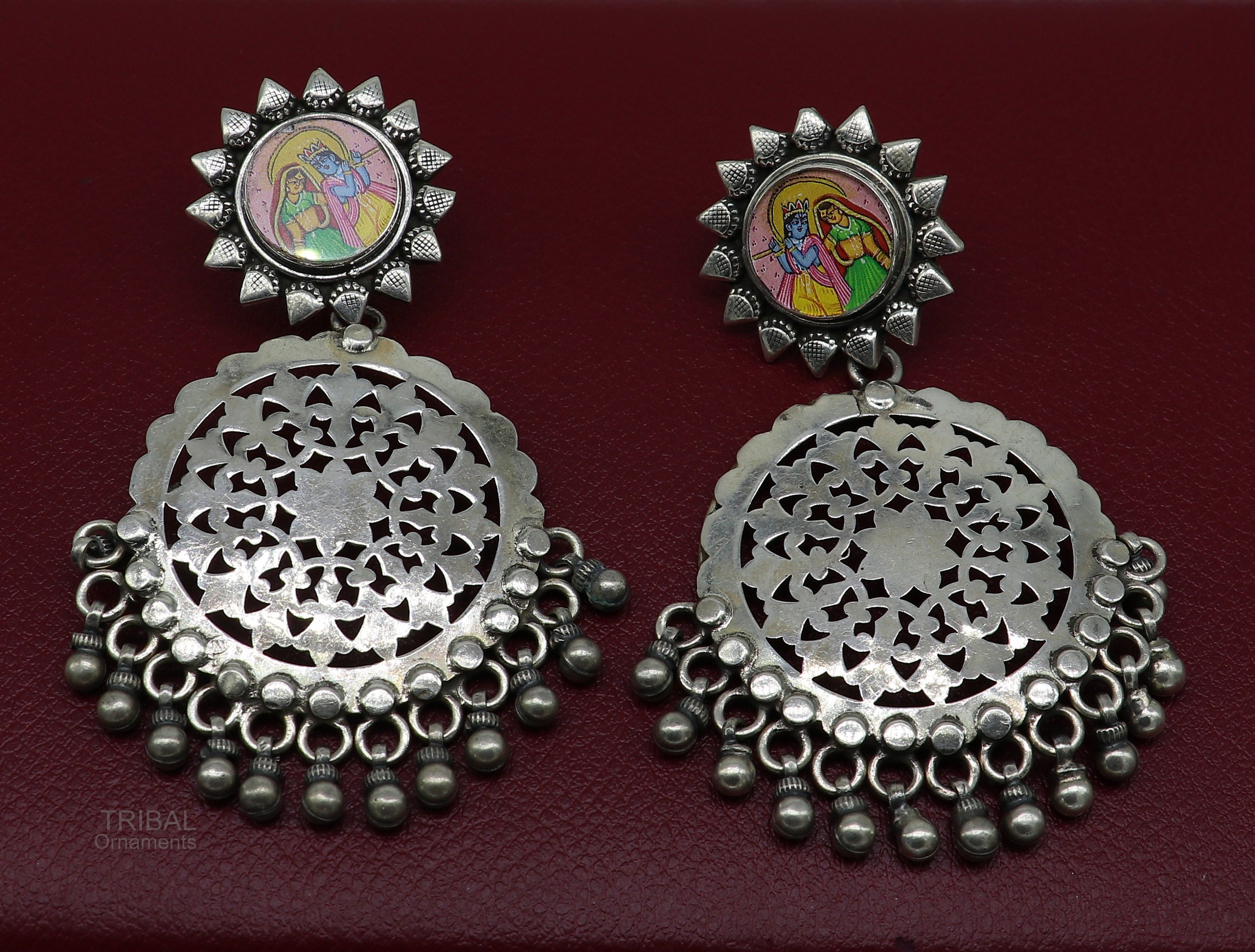 Oxidised Silver Jhumka Earrings