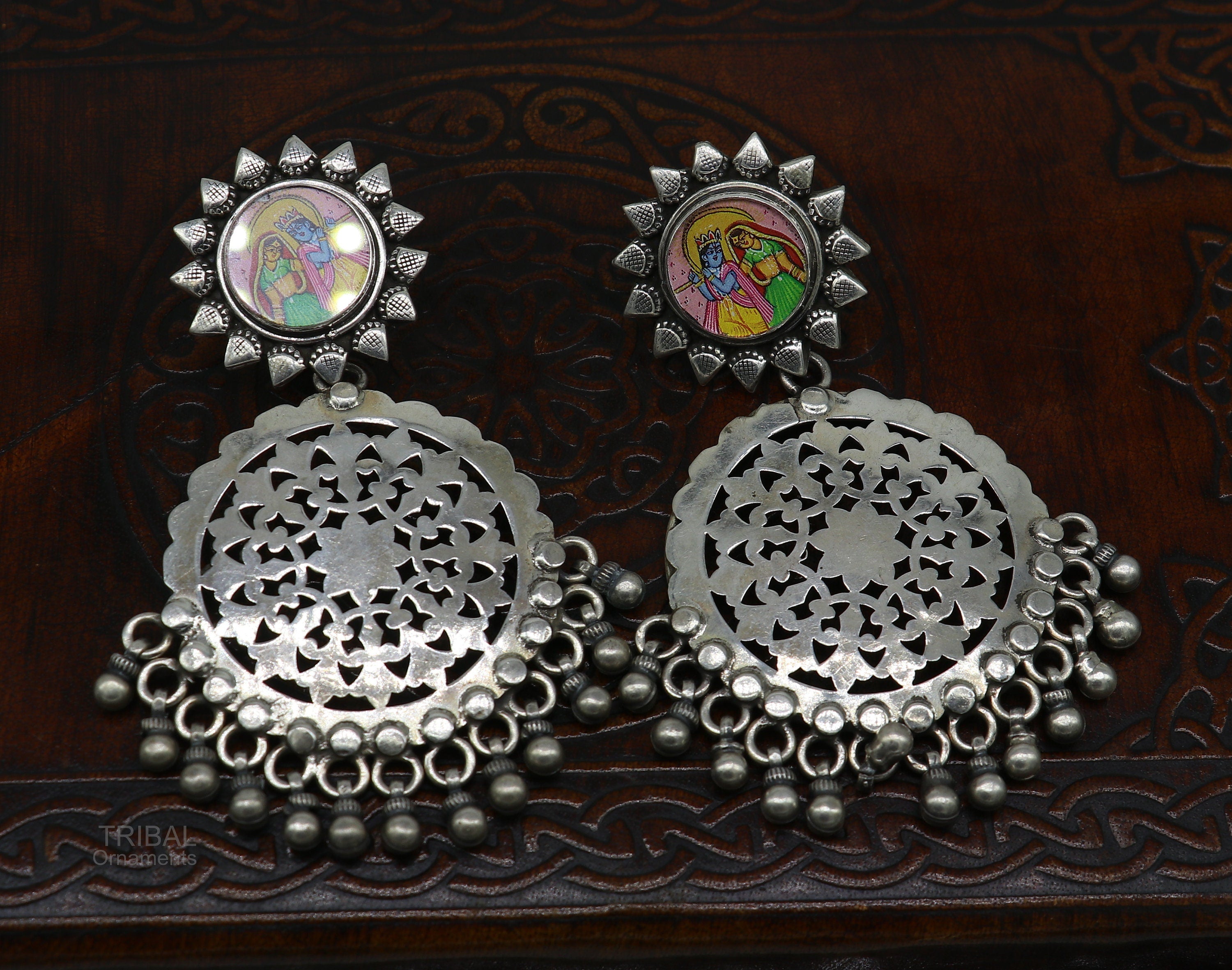 German silver large Indian earrings, Indian jewelry, jhumka earrings,  tribal earrings, ethnic earrings,ghungroo earrings,big ethnic earrings