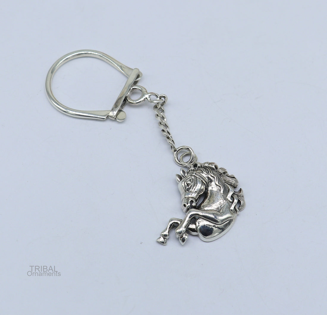 925 Sterling silver handmade unique unicorn horse design solid key chian, stylish royal gifting silver accessories unisex gift jewelry kch05 - TRIBAL ORNAMENTS