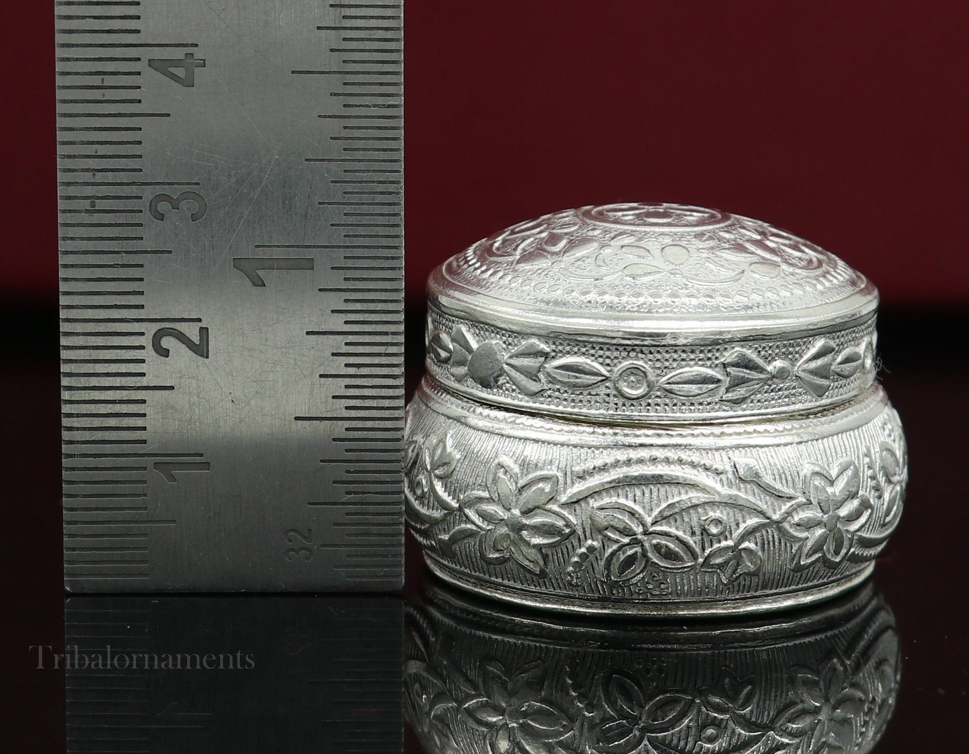 925 sterling silver unique antique design handmade brides eyes kajal box, surma box, kumkum sindur box, small trinket box article stb265 - TRIBAL ORNAMENTS