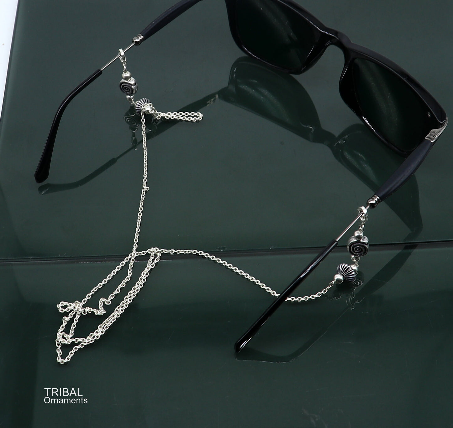 30" long Sterling silver Face Mask Chain ,Eyeglass Glasses Chains, cuban link chain Women Stylish Sunglass Eyeglass Cord mask chain ch139 - TRIBAL ORNAMENTS