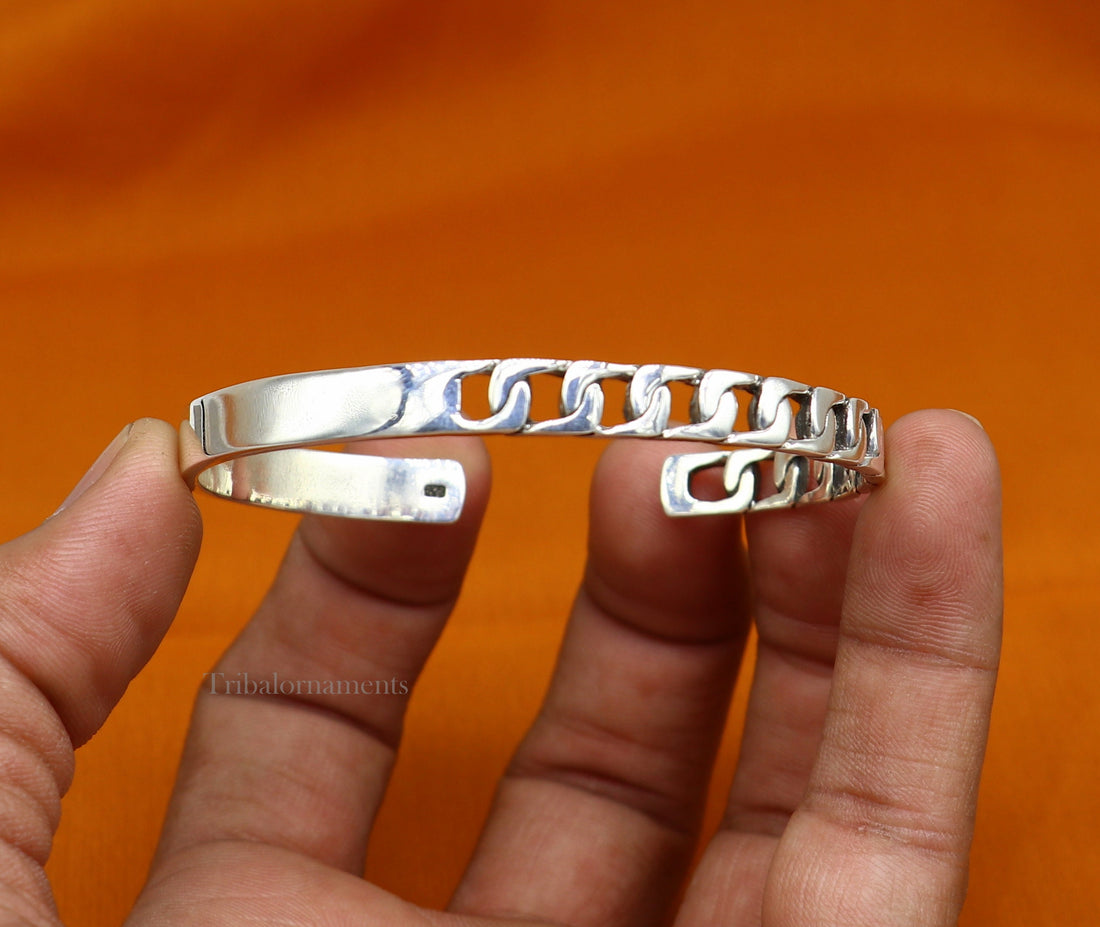 925 sterling silver vintage antique design handmade adjustable cuff bangle bracelet kada customized unisex men's or girl's jewelry nsk369 - TRIBAL ORNAMENTS