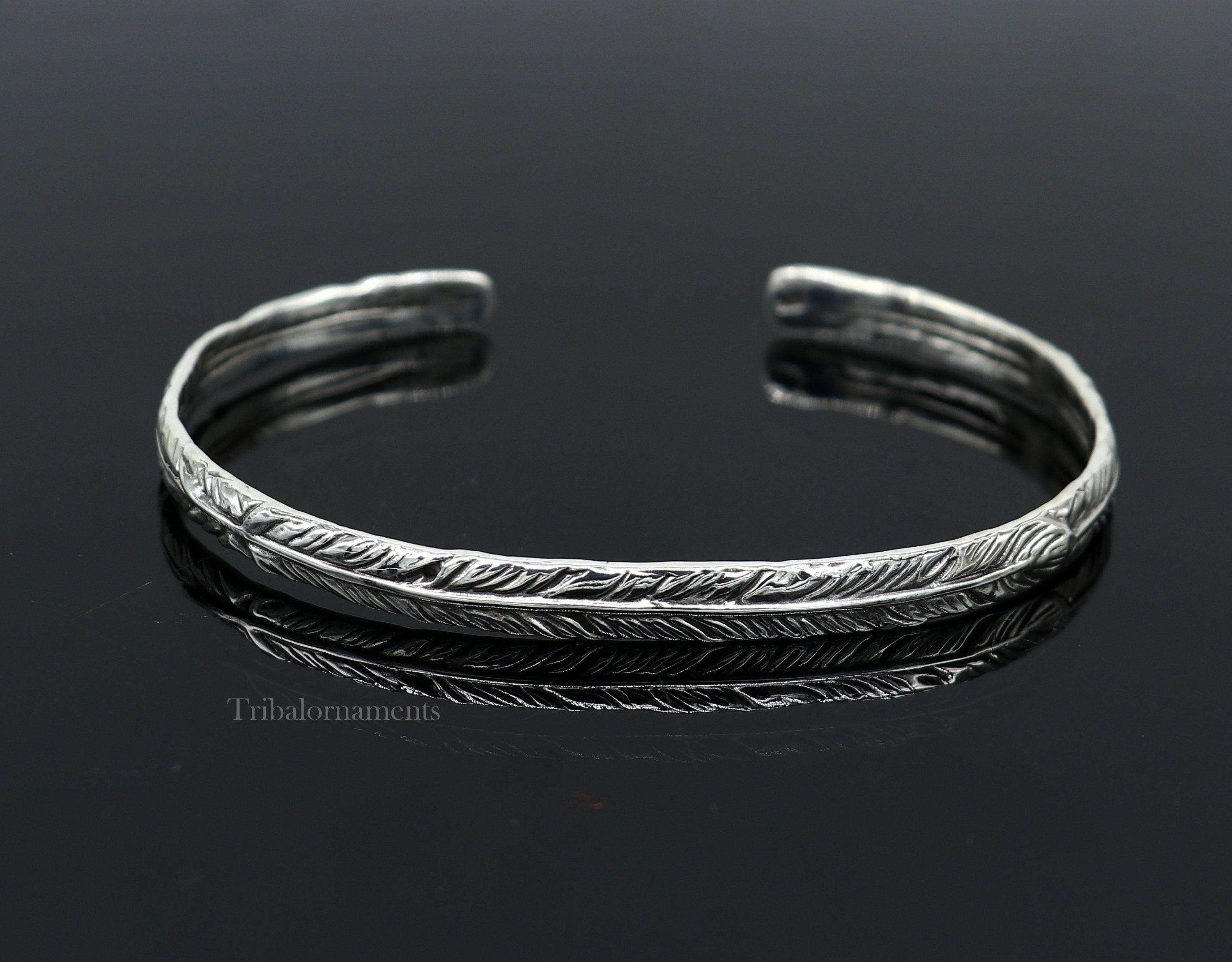 Vintage Bangle Bracelet shops Tribal Sterling .925 Flexible Unisex