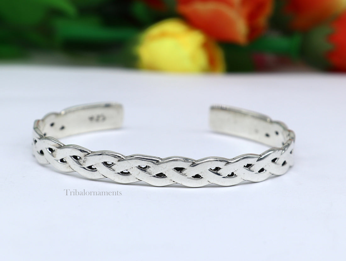 Elegant stylish design 925 sterling silver handmade adjustable cuff bangle bracelet unsex gifting jewelry, solid cuff bracelet nsk371 - TRIBAL ORNAMENTS