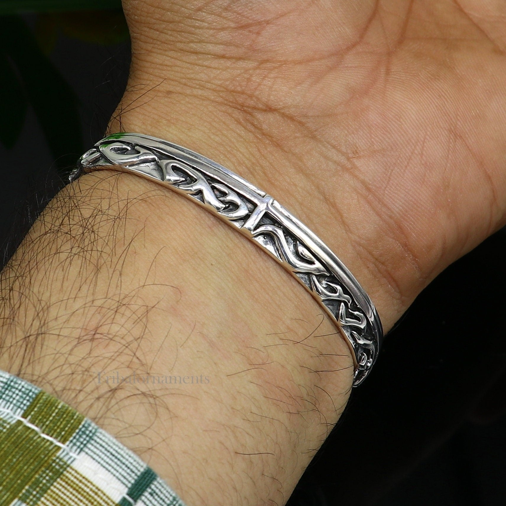 Vintage 925 sterling silver or Gold polished handmade adjustable cuff bangle bracelet unsex gifting jewelry, solid cuff bracelet Gnsk372 - TRIBAL ORNAMENTS