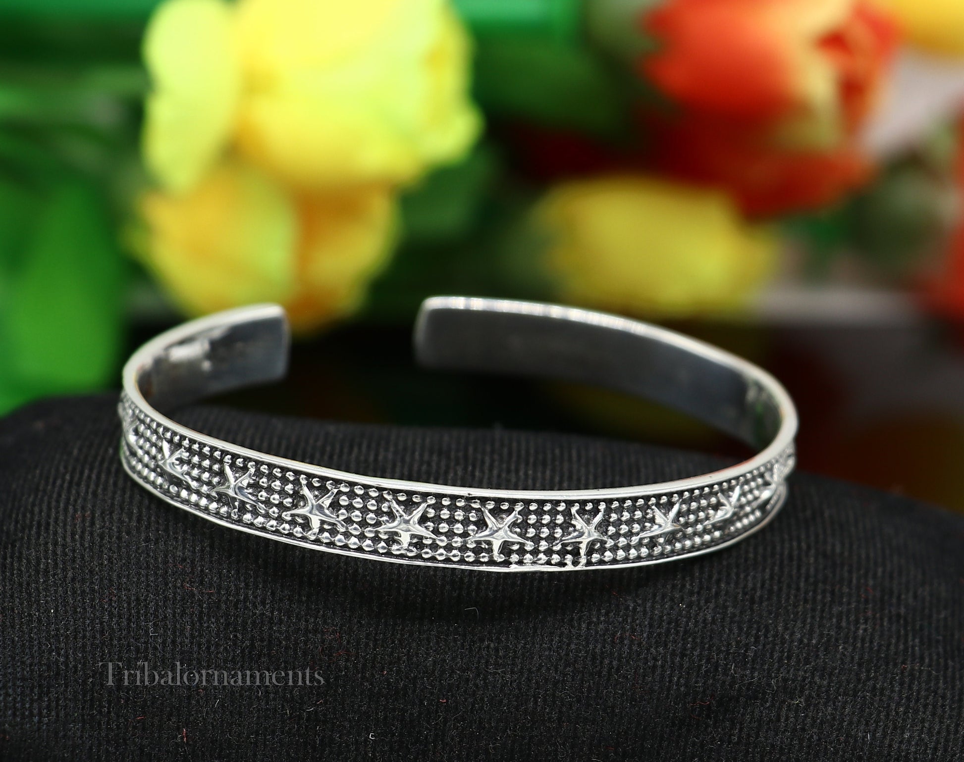 925 sterling silver handmade open face cuff bangle bracelet gifting solid adjustable jewelry, best gift cuff bracelet from india nsk377 - TRIBAL ORNAMENTS