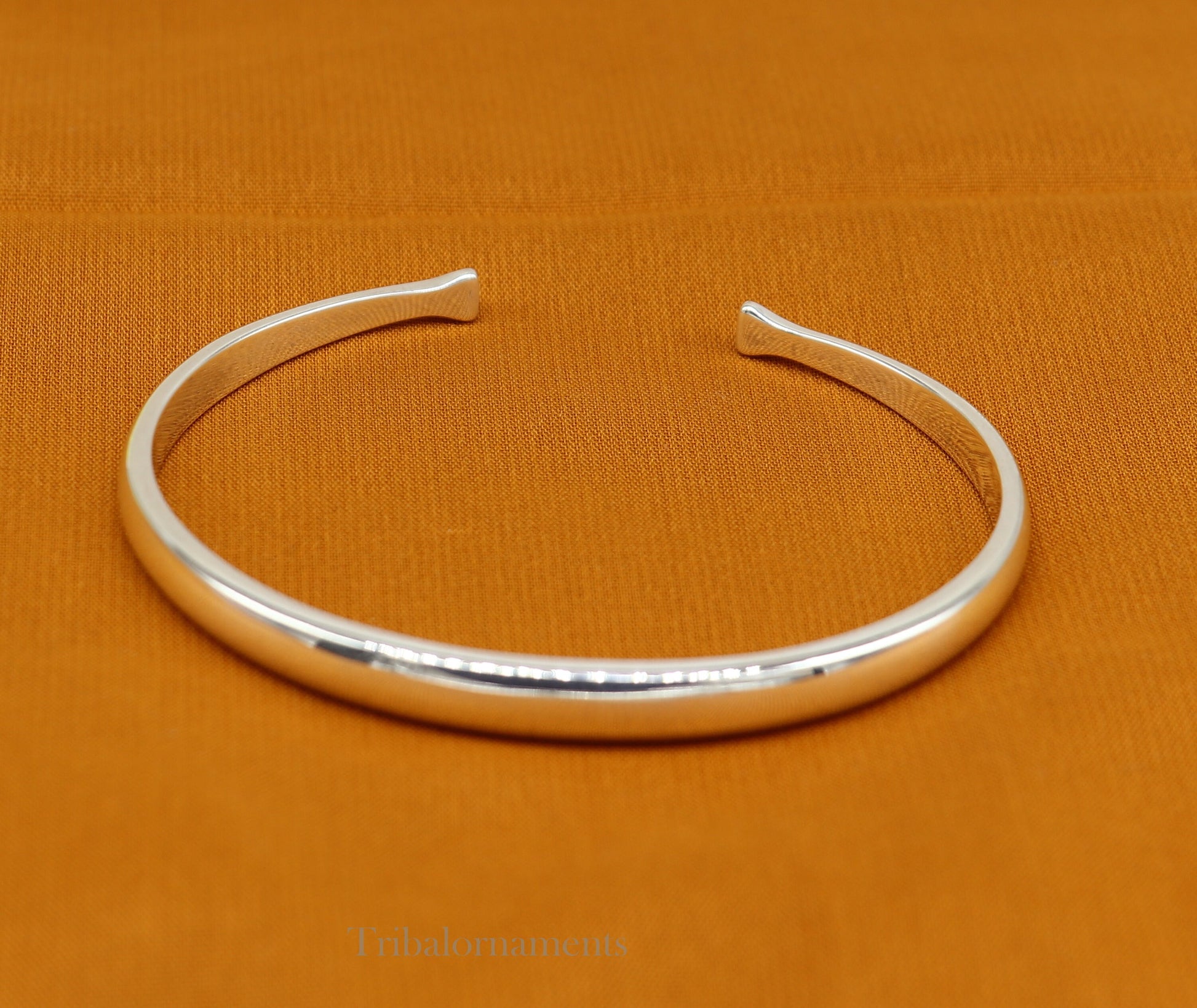 Plain shiny solid 925 sterling silver handmade adjustable cuff bangle bracelet unsex gifting jewelry, solid shiny bracelet nsk378 - TRIBAL ORNAMENTS