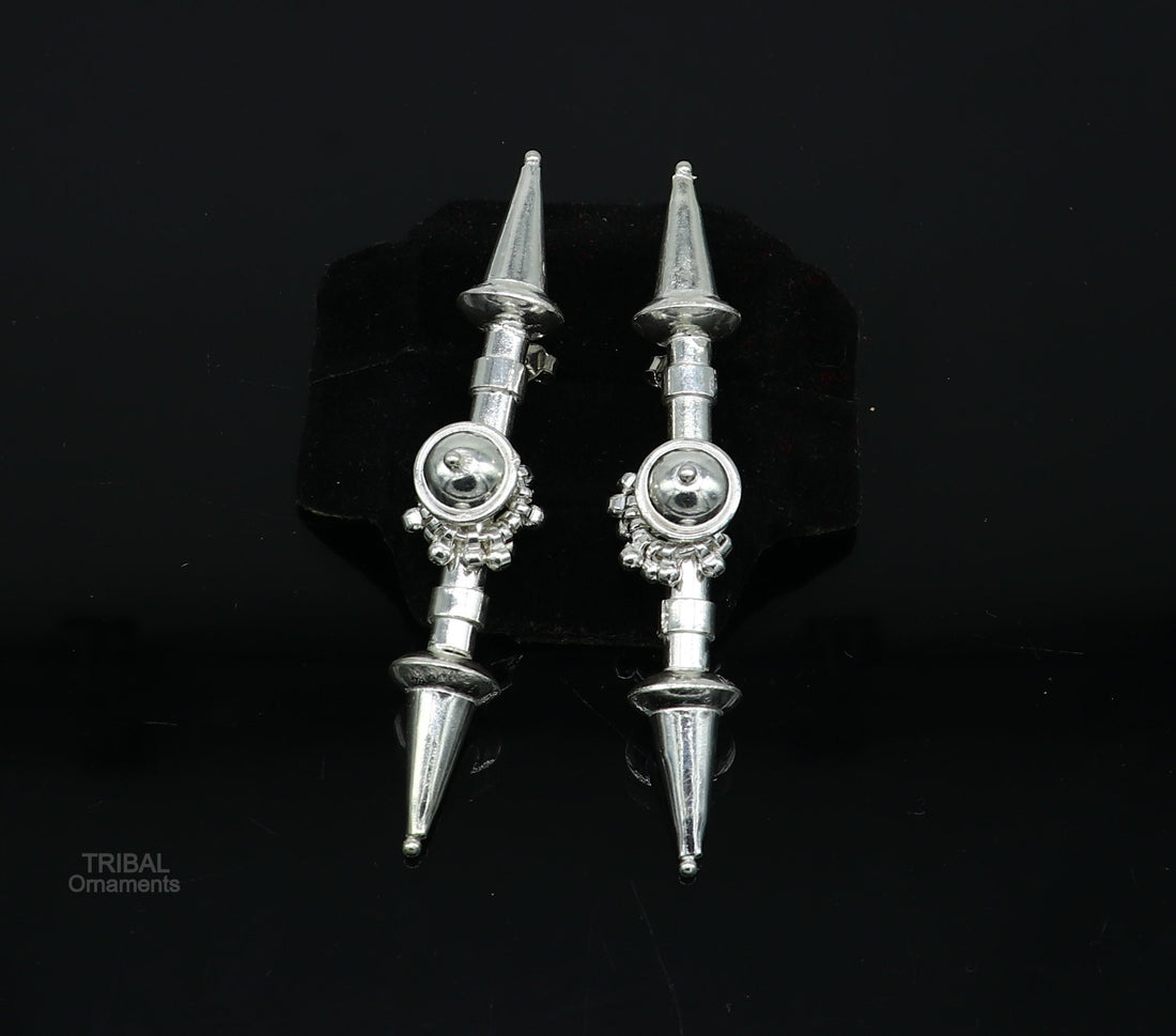 925 sterling silver handmade traditional stylish wedding brides stud earring best gifting customized ethnic style tribal jewelry s1007 - TRIBAL ORNAMENTS