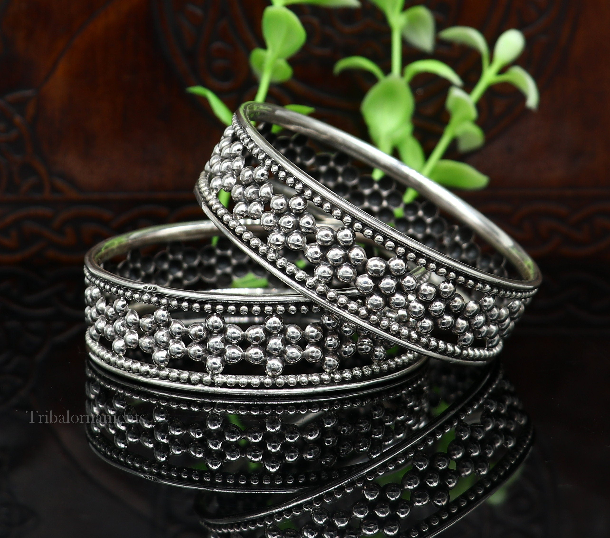 Flower Design Bracelet 925 Sterling Silver Black Oxidize Adjustable, Women Fashion Bracelet, Adjustable Cuff Bangle ,Silver Bracelet selling