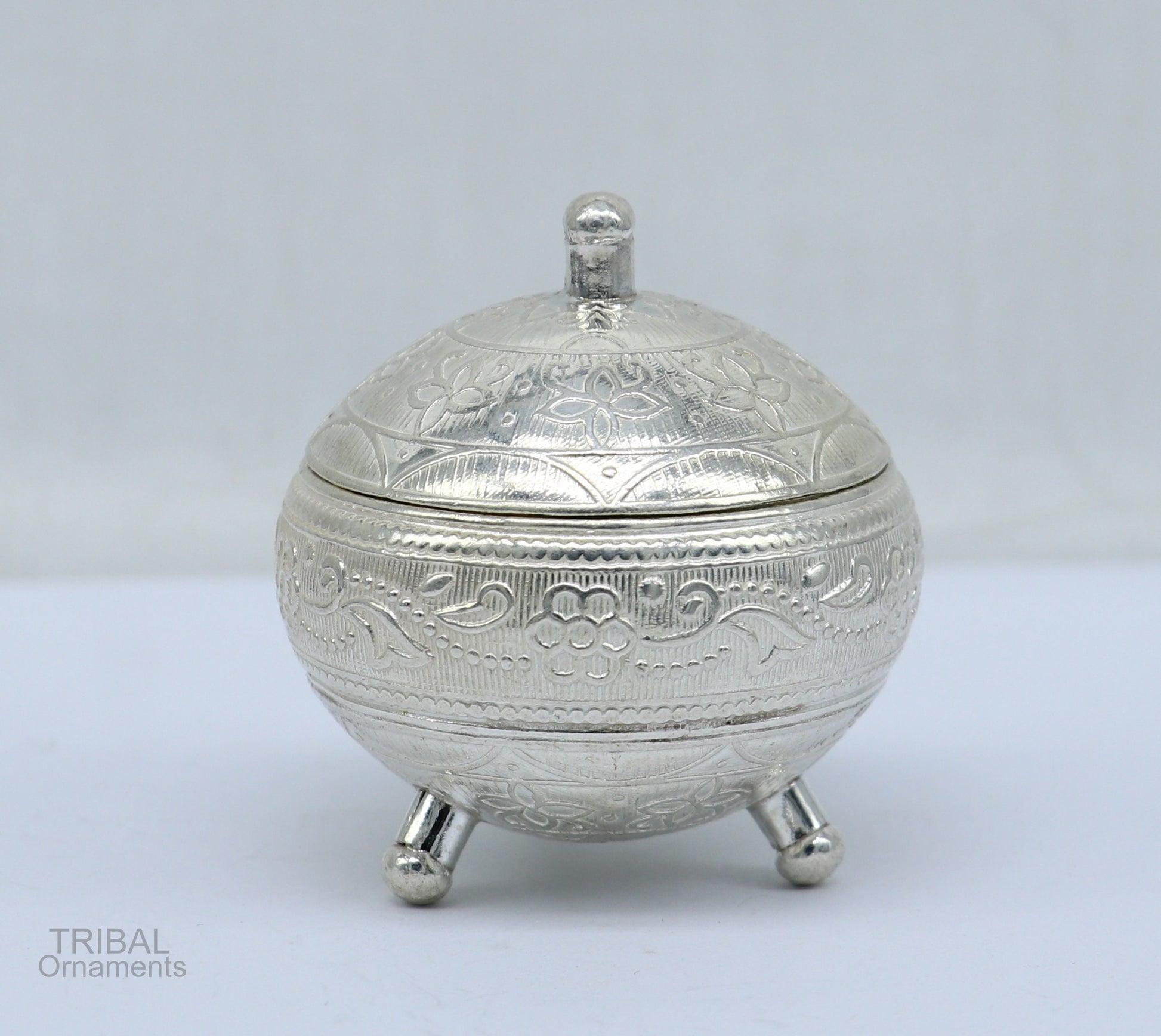 925 Sterling silver handmade fabulous trinket box, solid kumkum box, casket box, sindoor box, enamel work customized gifting box stb270 - TRIBAL ORNAMENTS