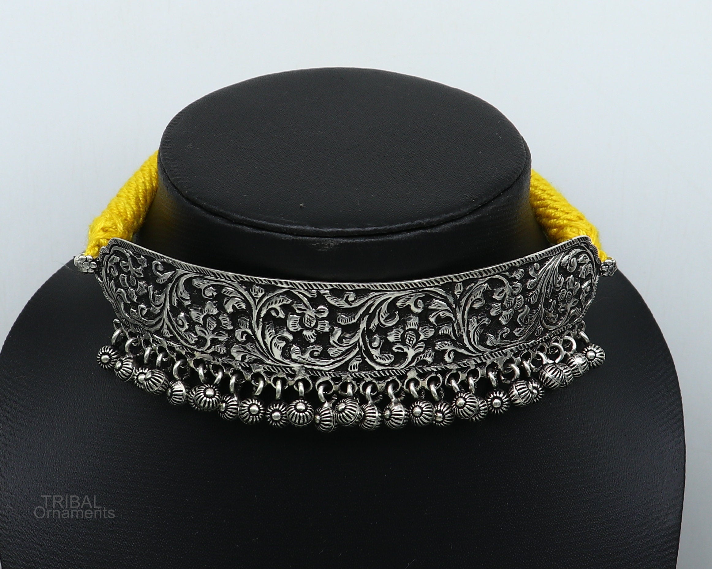 Gold Bead Choker Necklace with diamond dangle charm – Vivien Frank Designs