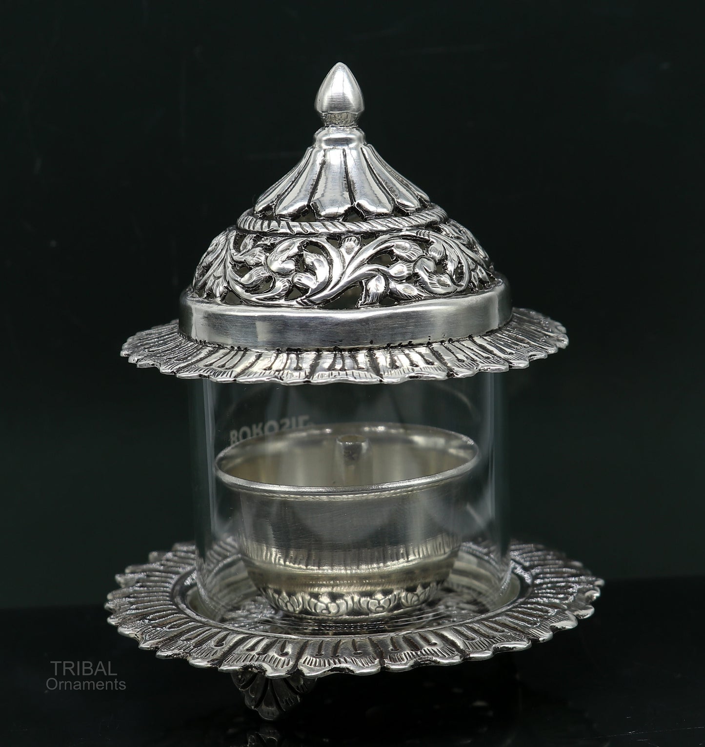 925 sterling silver handcrafted vintage design oil lamp/Deepak, silver article, puja utensils, silver figurine best decorative article su595 - TRIBAL ORNAMENTS
