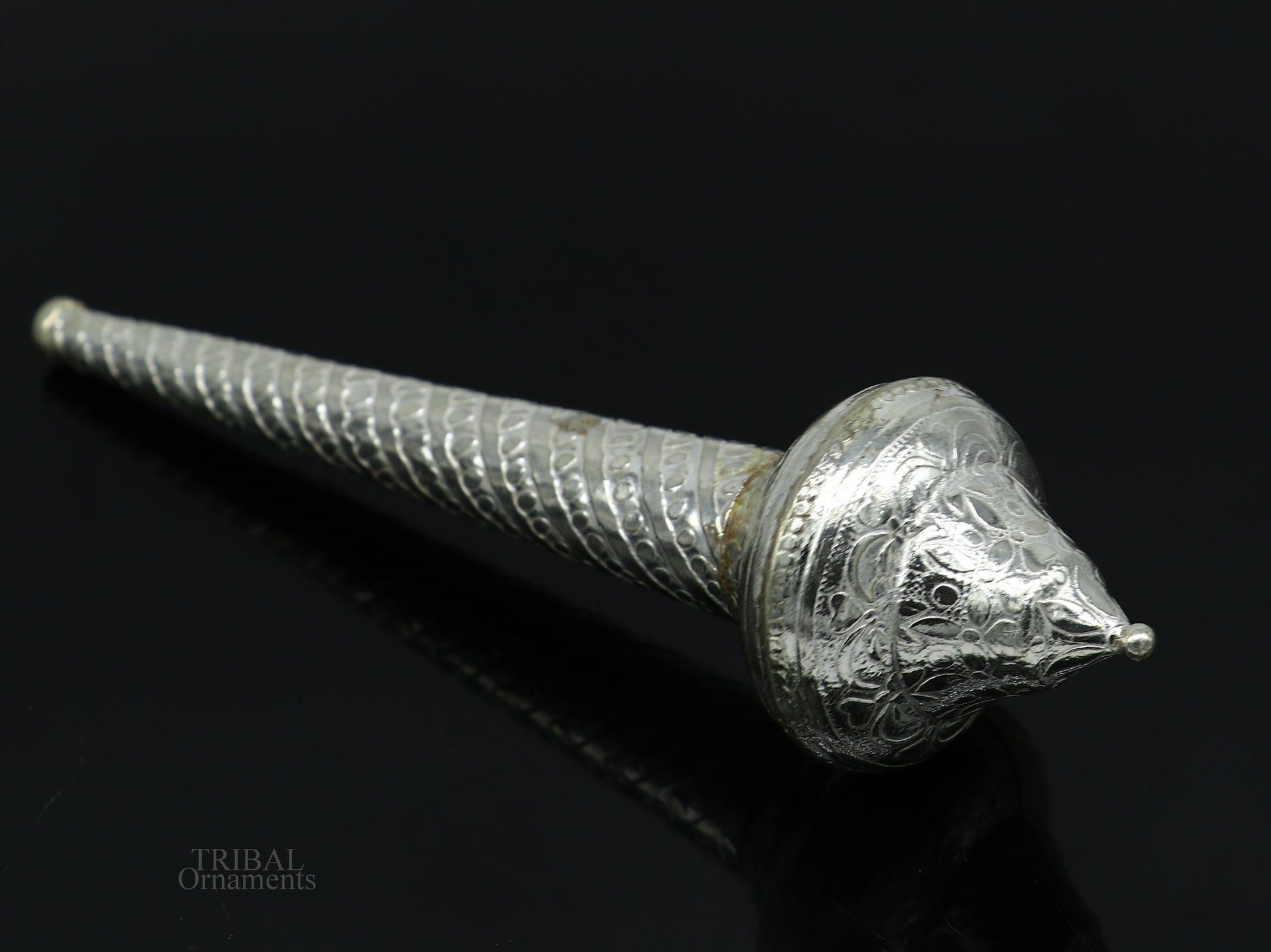 Sterling silver handmade vintage style lord Hanuman Gada/Mace, divine gift for idol hanuman for best wishes puja articles su607 - TRIBAL ORNAMENTS
