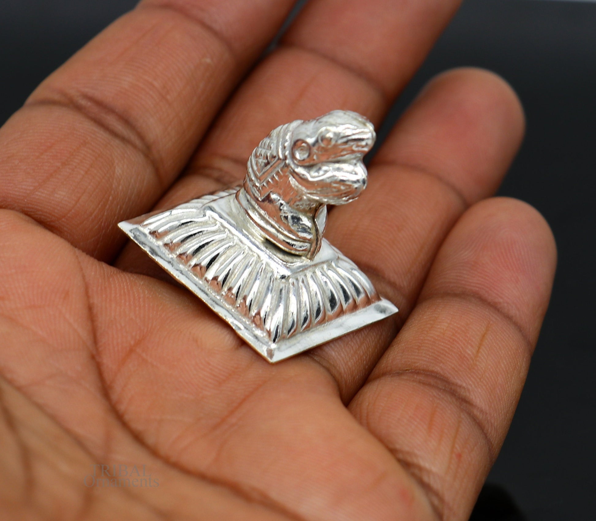 Lord Ganesha Vahan Mushak  maharaj sterling silver handmade small article for puja, best gift for lord ganesha, divine statue su609 - TRIBAL ORNAMENTS