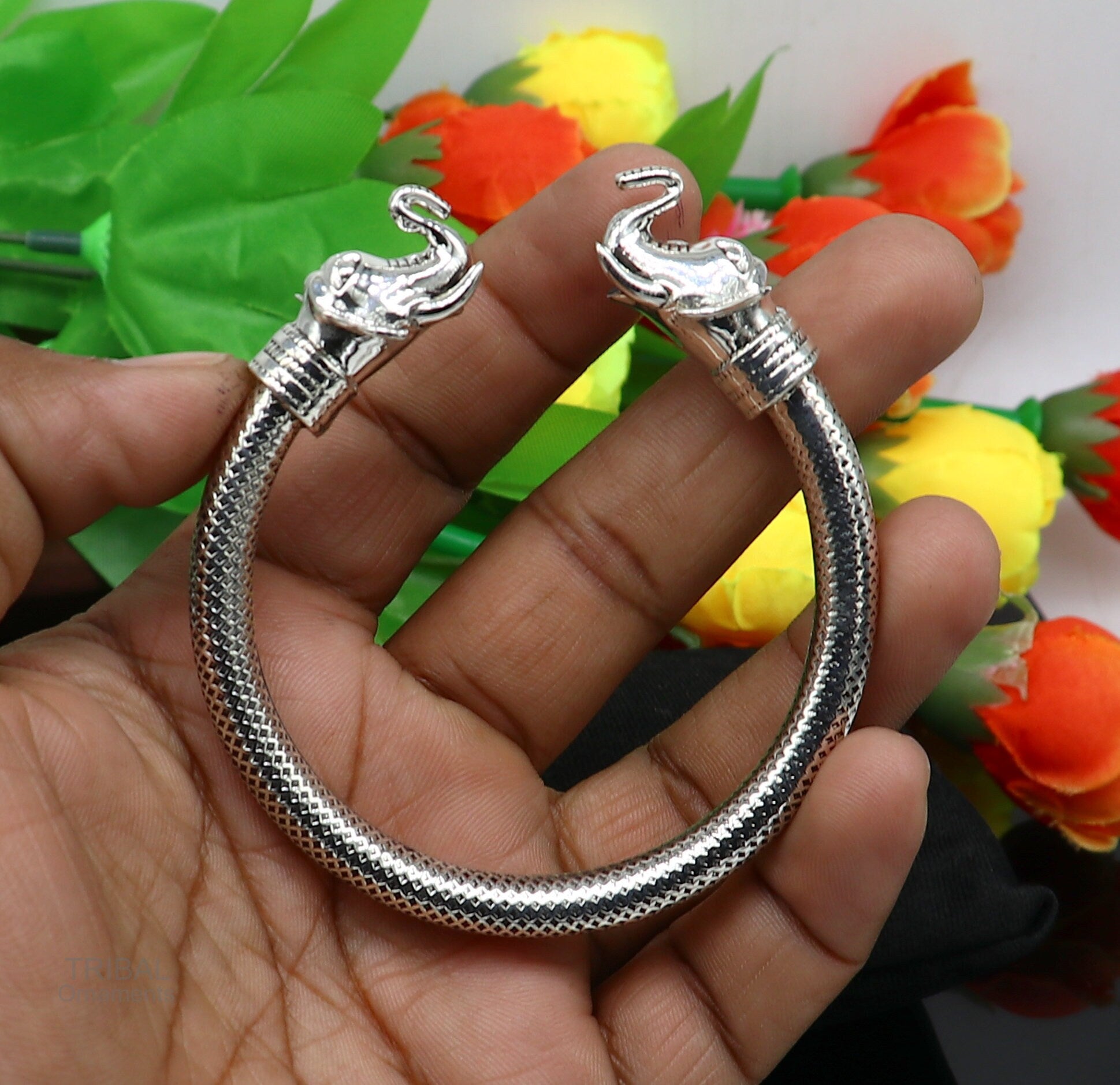 Indian Real Sterling Silver Women Bangles Bracelet (Kangan) Pair – Karizma  Jewels