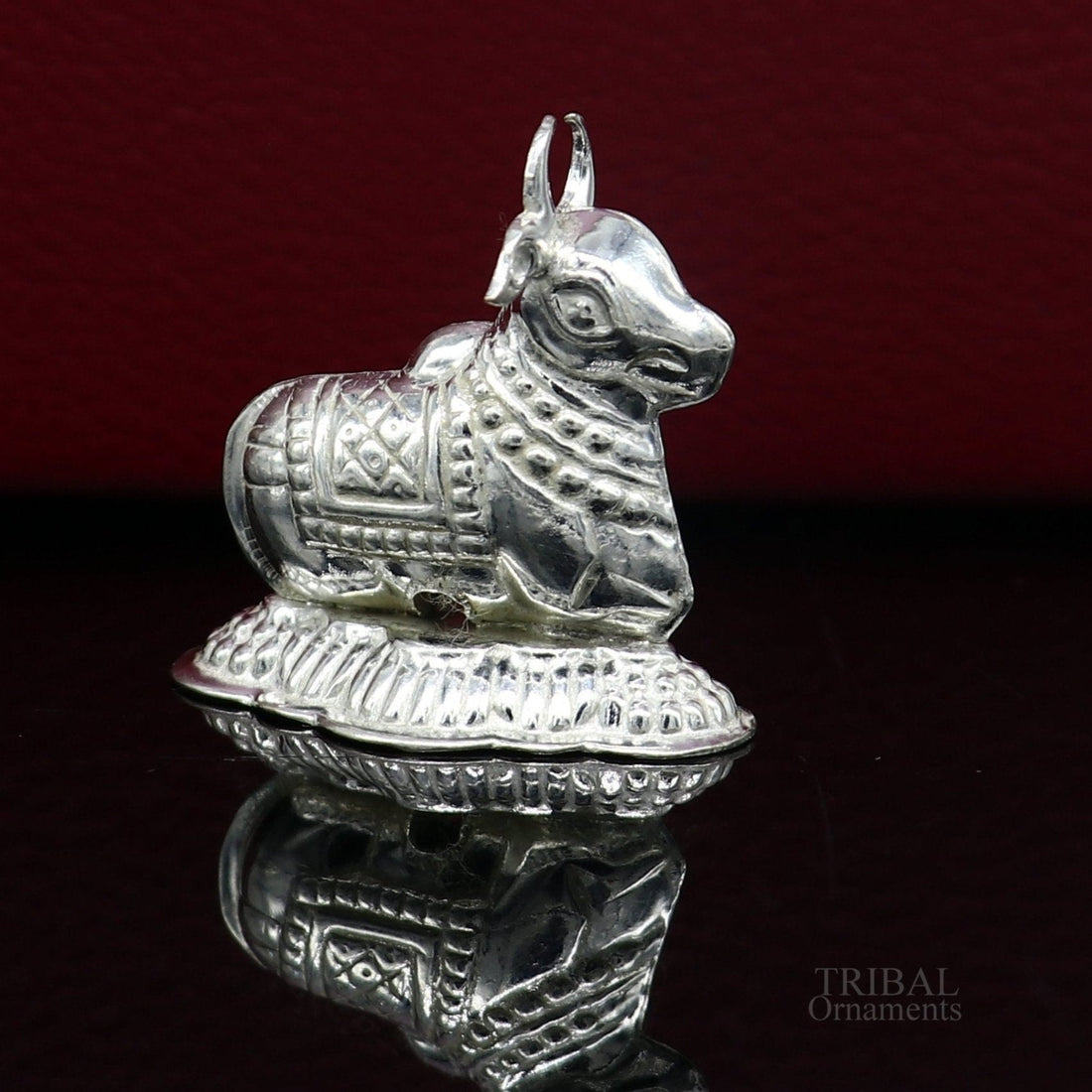 Lord Shiva Vahan Nandi Maharaj sterling silver handmade small article for puja, best gift for lord Shiva, divine statue su613 - TRIBAL ORNAMENTS