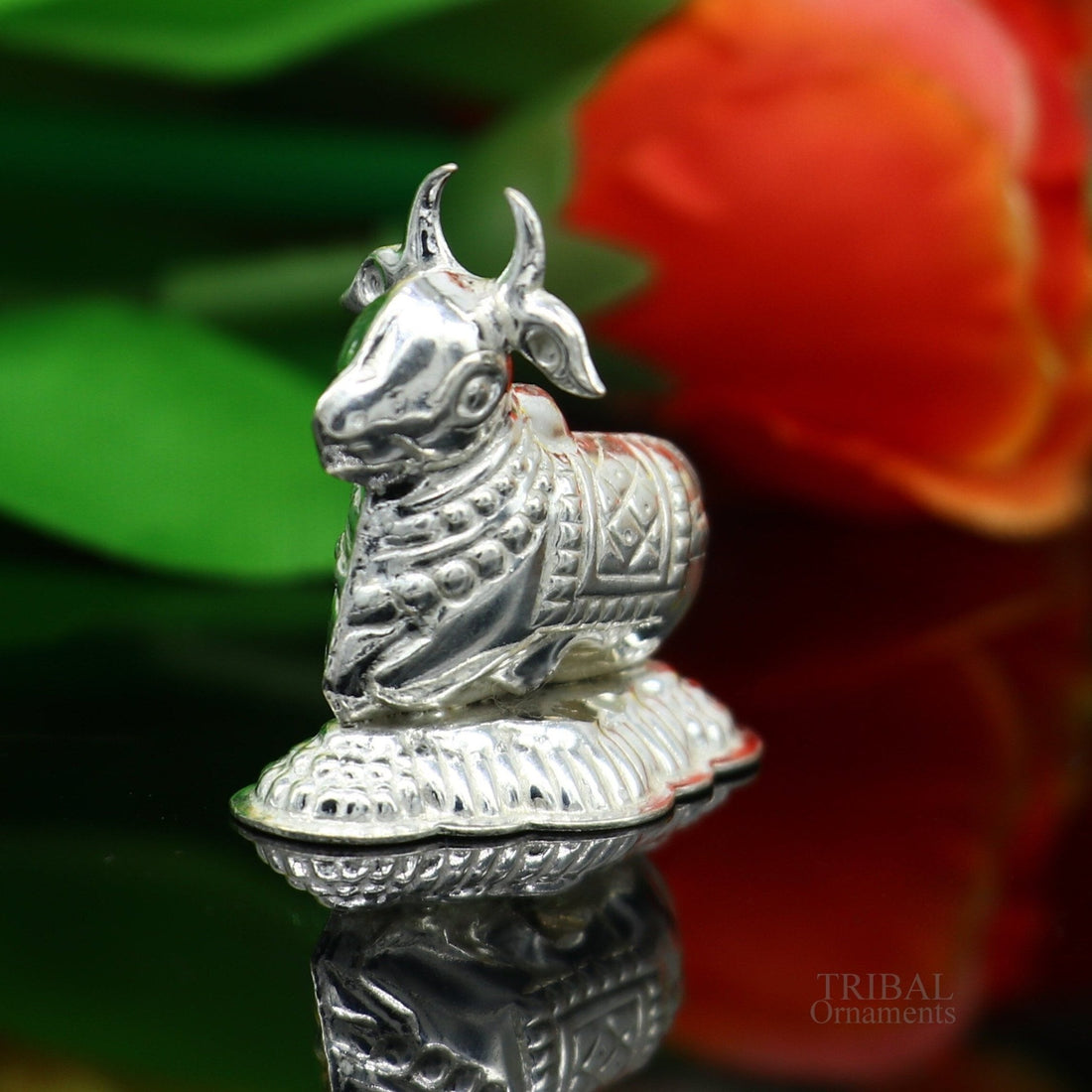 Lord Shiva Vahan Nandi Maharaj sterling silver handmade small article for puja, best gift for lord Shiva, divine statue su613 - TRIBAL ORNAMENTS