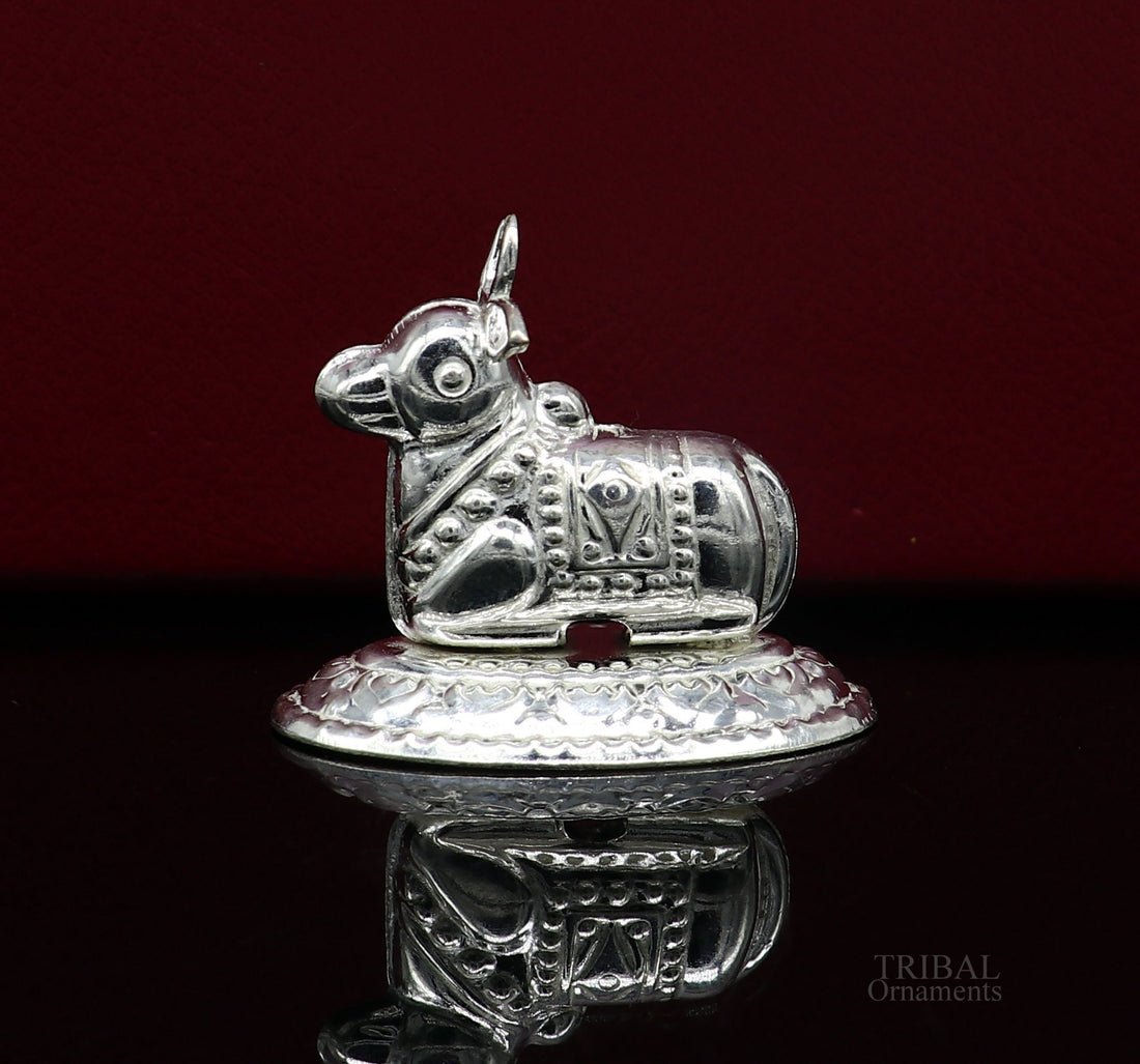 Lord Shiva Vahan Nandi Maharaj sterling silver handmade small article for puja, best gift for lord Shiva, divine statue su614 - TRIBAL ORNAMENTS