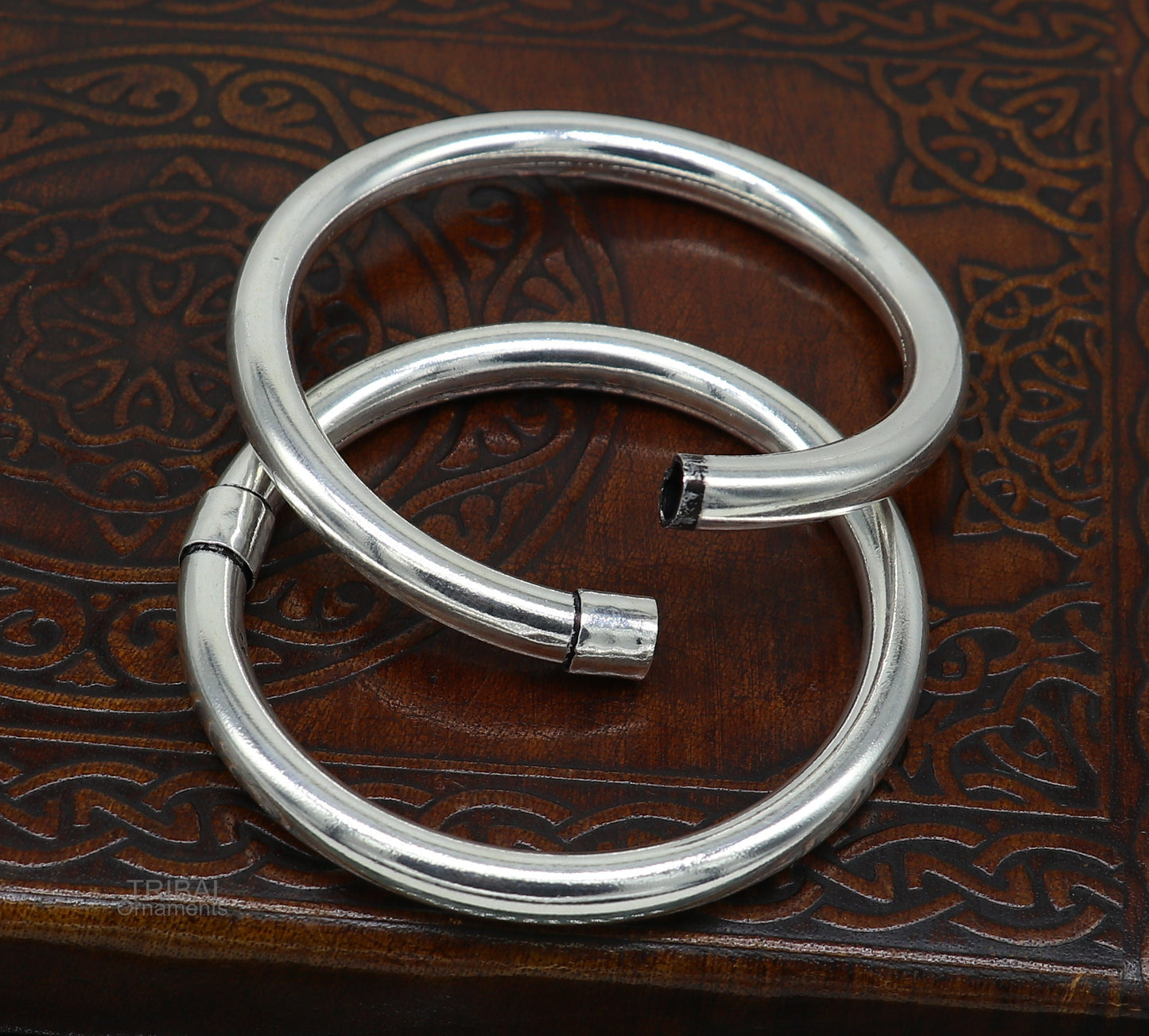 925 sterling silver plain shiny bright bangle bracelet kada, excellent personalized gifting stylish fancy bangle men's or girls ba136 - TRIBAL ORNAMENTS