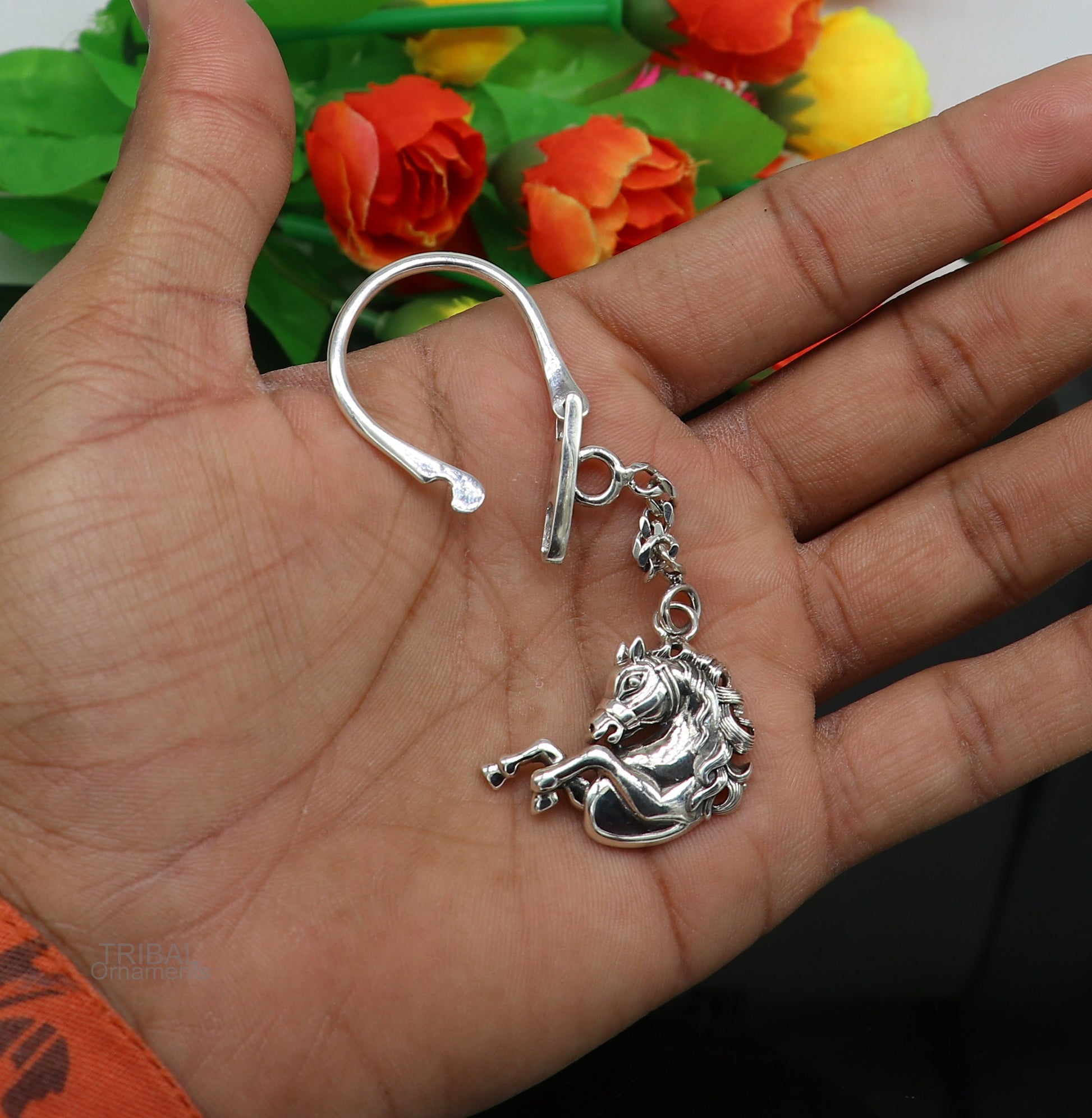 925 Sterling silver handmade unique unicorn horse design solid key chian, stylish royal gifting silver accessories unisex gift jewelry kch05 - TRIBAL ORNAMENTS