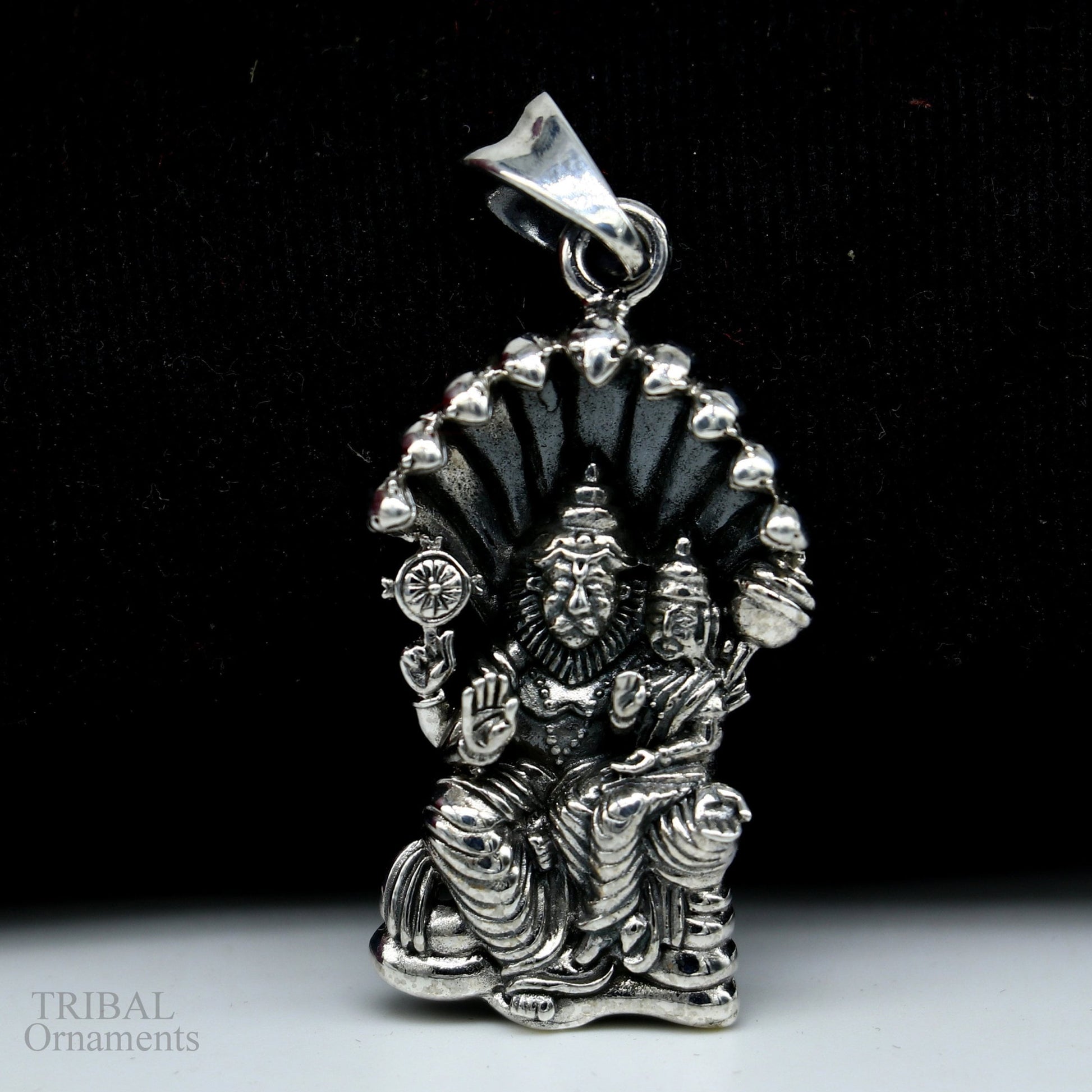 925 sterling silver handmade Vishnu with Laxmi (narsimha)pendant, amazing stylish unisex pendant personalized jewelry ssp445 - TRIBAL ORNAMENTS