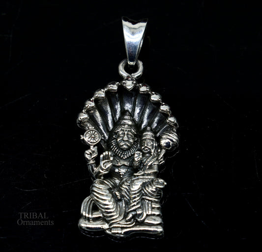 925 sterling silver handmade Vishnu with Laxmi (narsimha)pendant, amazing stylish unisex pendant personalized jewelry ssp445 - TRIBAL ORNAMENTS