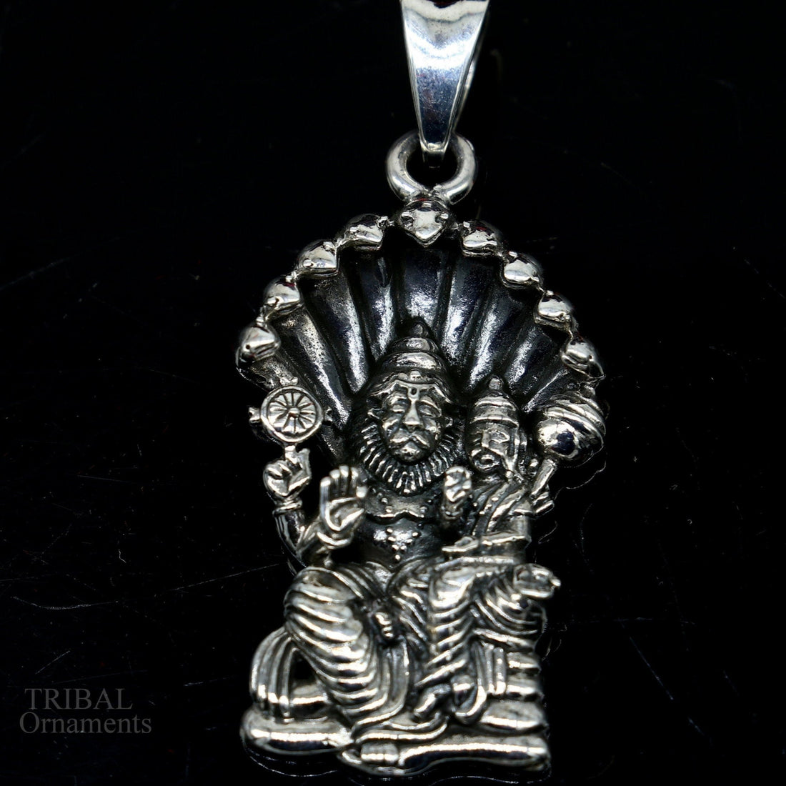 925 sterling silver handmade Vishnu with Laxmi (narsimha)pendant, amazing stylish unisex pendant personalized jewelry ssp445 - TRIBAL ORNAMENTS