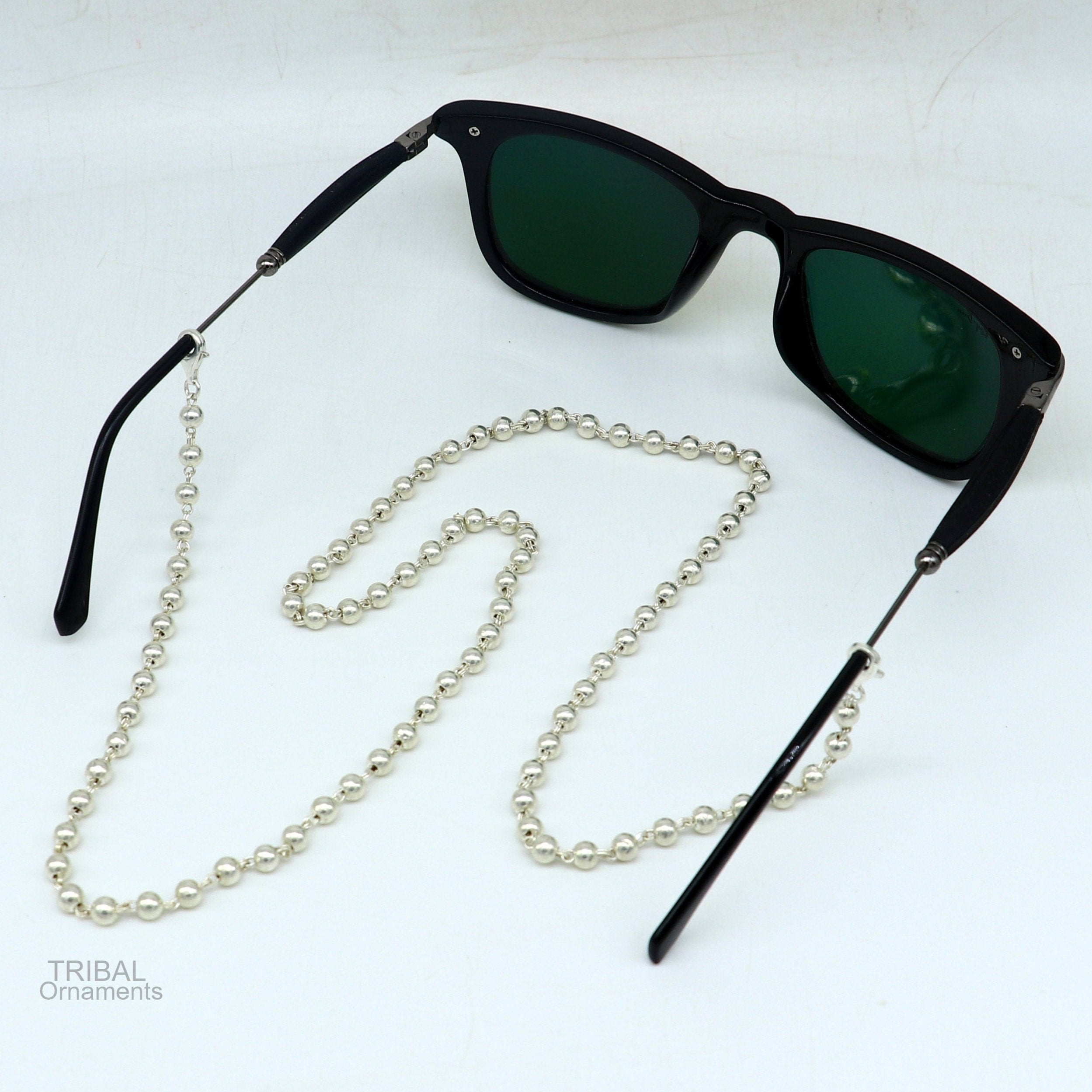 Silver eyeglass chain deals