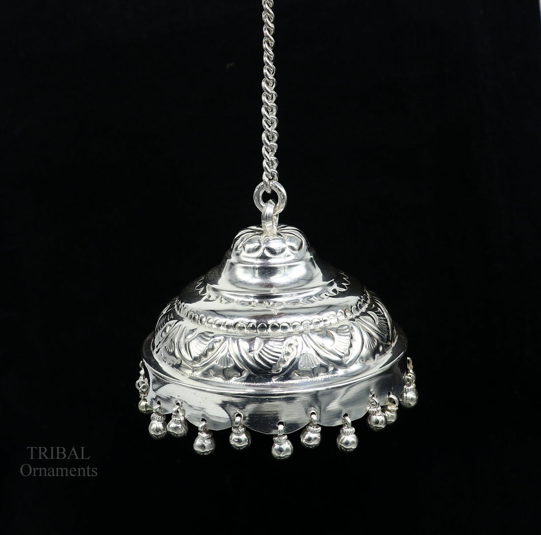 Solid Silver god chattar or chhatra, silver umbrella god temple art, hand craved sterling silver temple article, temple utensils su631 - TRIBAL ORNAMENTS