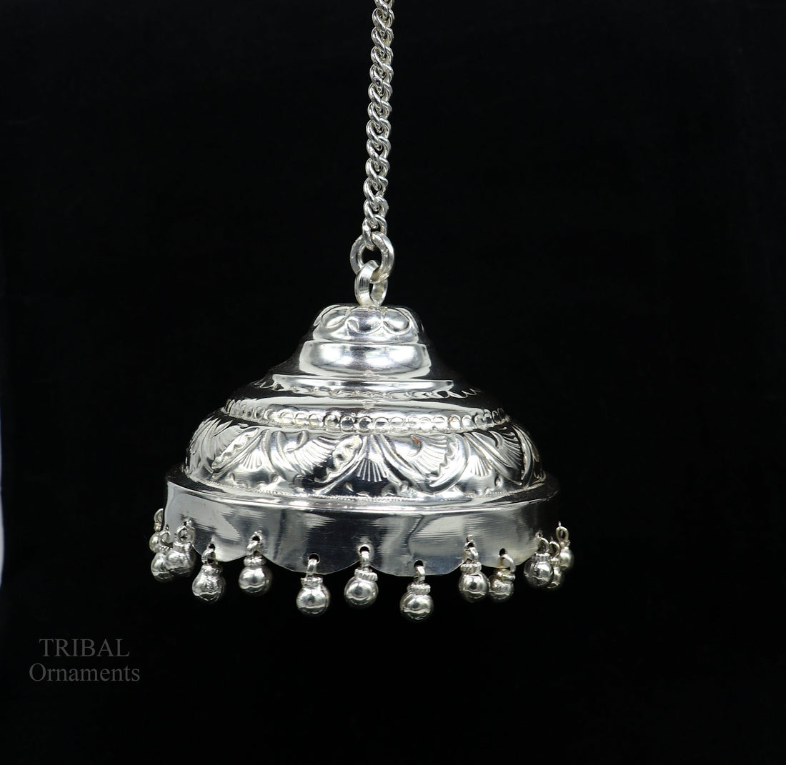 Solid Silver god chattar or chhatra, silver umbrella god temple art, hand craved sterling silver temple article, temple utensils su631 - TRIBAL ORNAMENTS