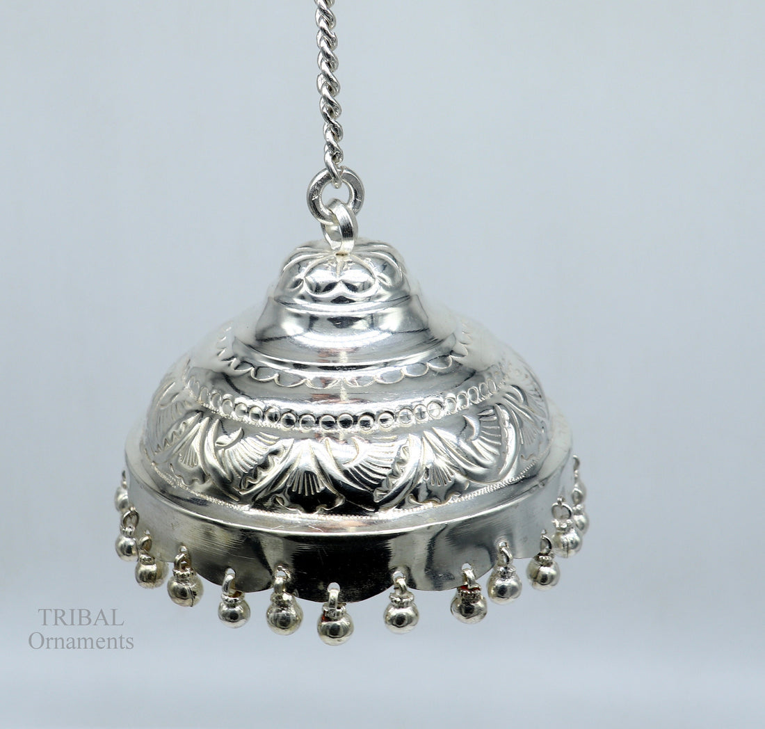 Solid Silver god chattar or chhatra, silver umbrella god temple art, hand craved sterling silver temple article, temple utensils su631 - TRIBAL ORNAMENTS