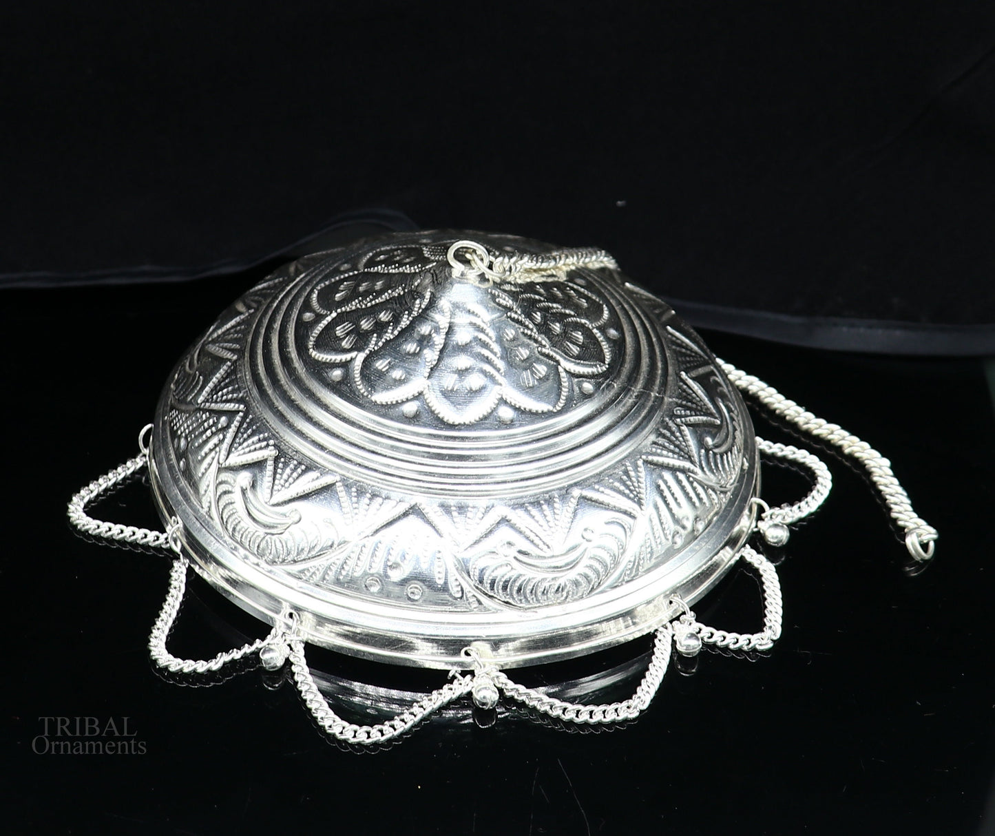 Solid Silver god chattar or chhatra, silver umbrella god temple art, hand craved sterling silver temple article, temple utensils su633 - TRIBAL ORNAMENTS
