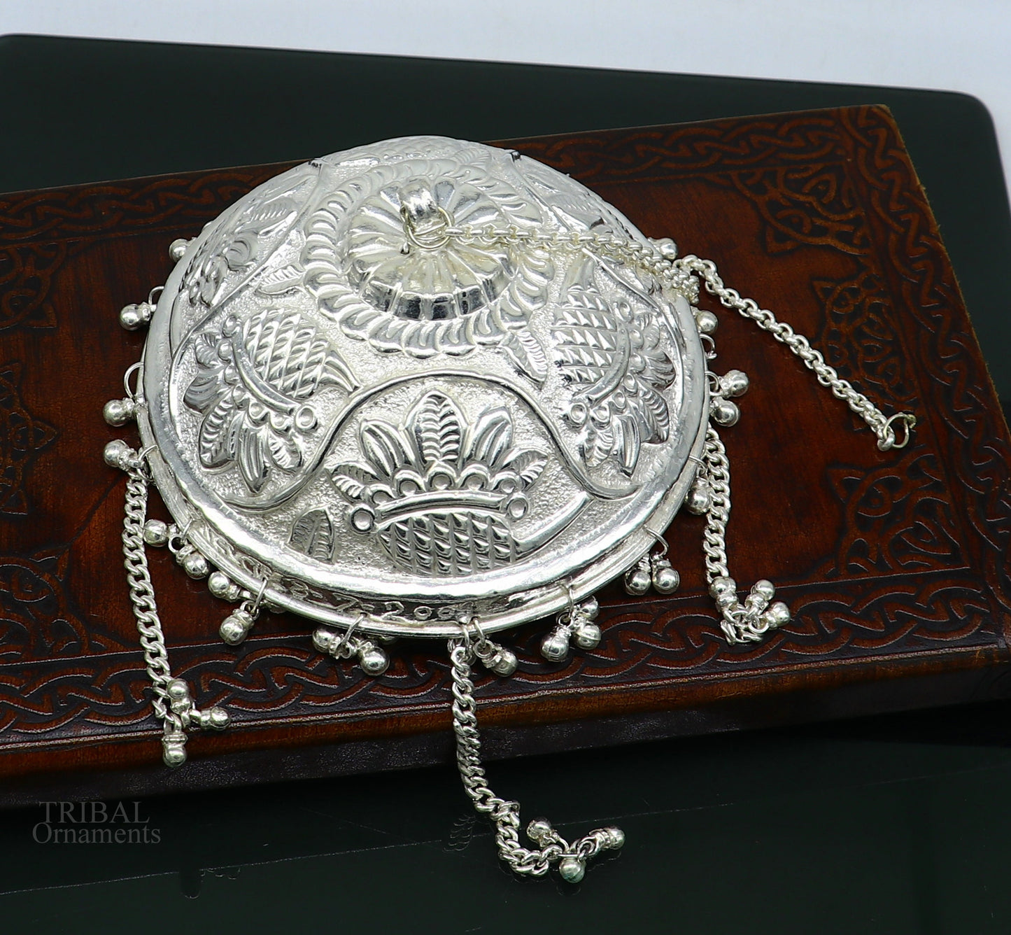 Handmade Solid Silver nakshi work chattar or chhatra, silver umbrella god temple art, sterling silver article, temple utensils su635 - TRIBAL ORNAMENTS