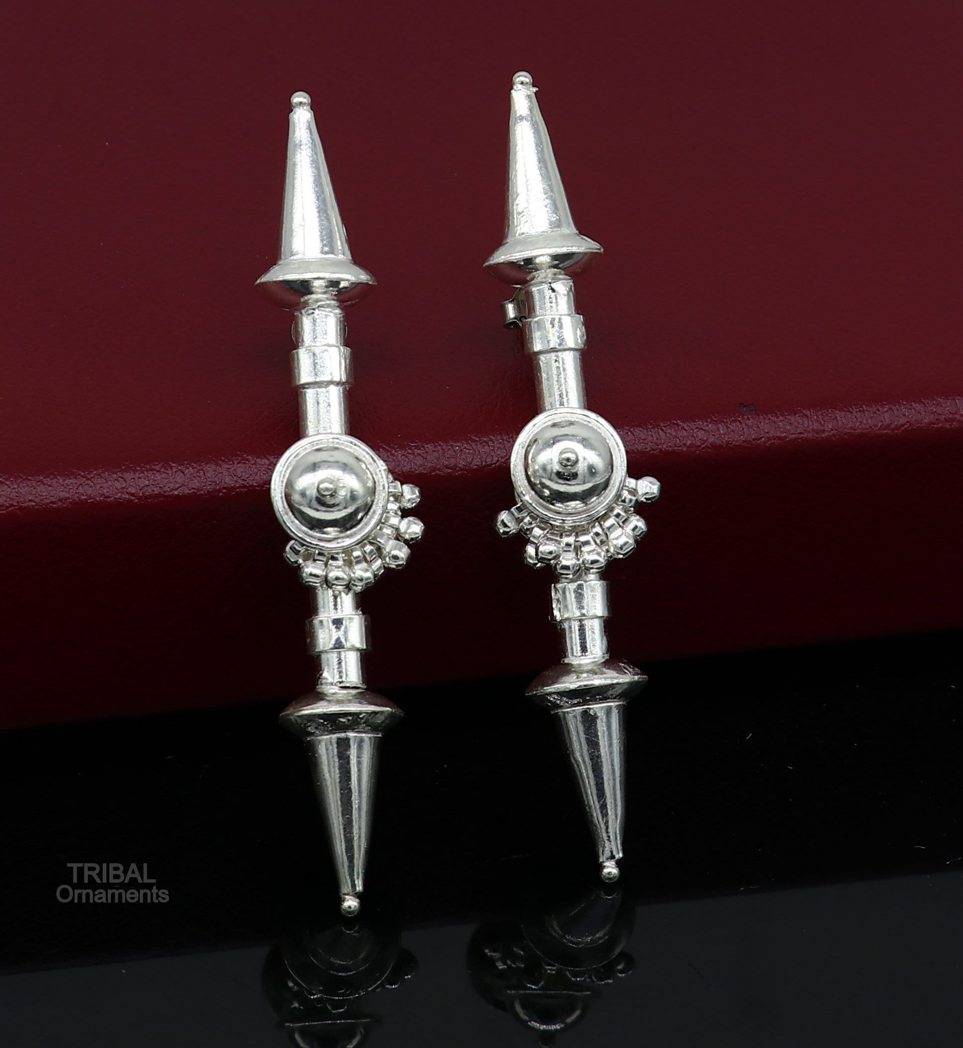 925 sterling silver handmade traditional stylish wedding brides stud earring best gifting customized ethnic style tribal jewelry s1007 - TRIBAL ORNAMENTS