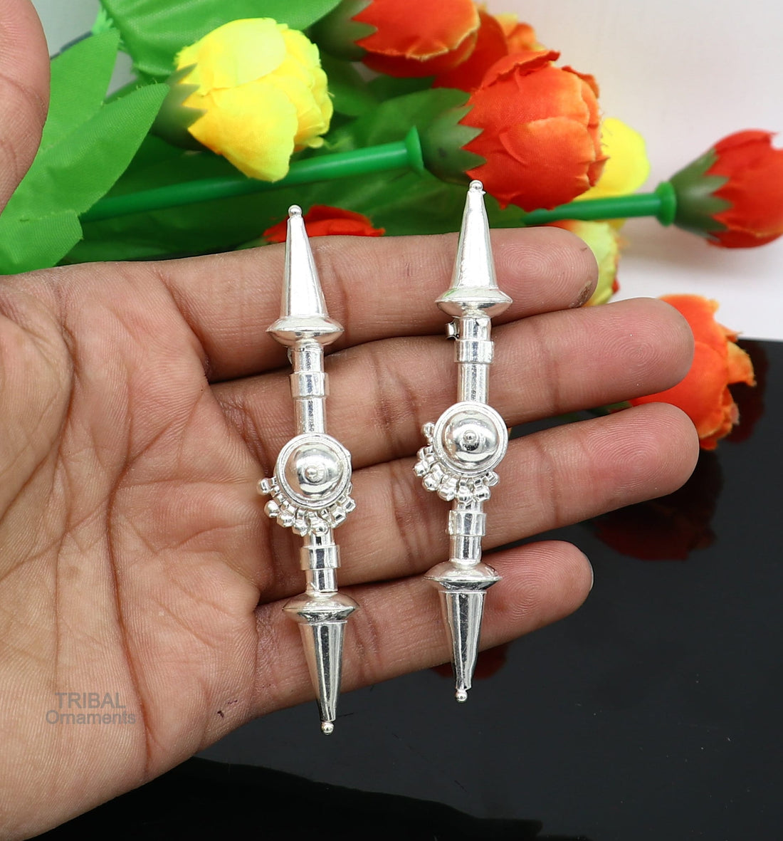 925 sterling silver handmade traditional stylish wedding brides stud earring best gifting customized ethnic style tribal jewelry s1007 - TRIBAL ORNAMENTS