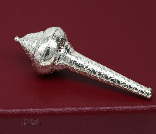 Sterling silver handmade vintage style lord Hanuman Gada/Mace, divine gift for idol hanuman for best wishes puja articles su606 - TRIBAL ORNAMENTS