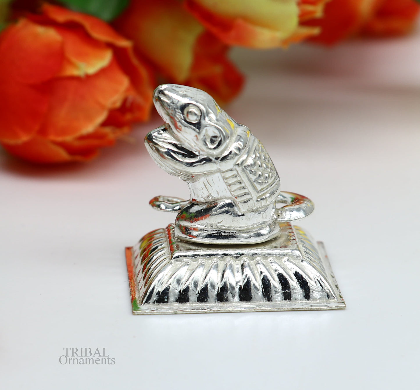Lord Ganesha Vahan Mushak  maharaj sterling silver handmade small article for puja, best gift for lord ganesha, divine statue su608 - TRIBAL ORNAMENTS