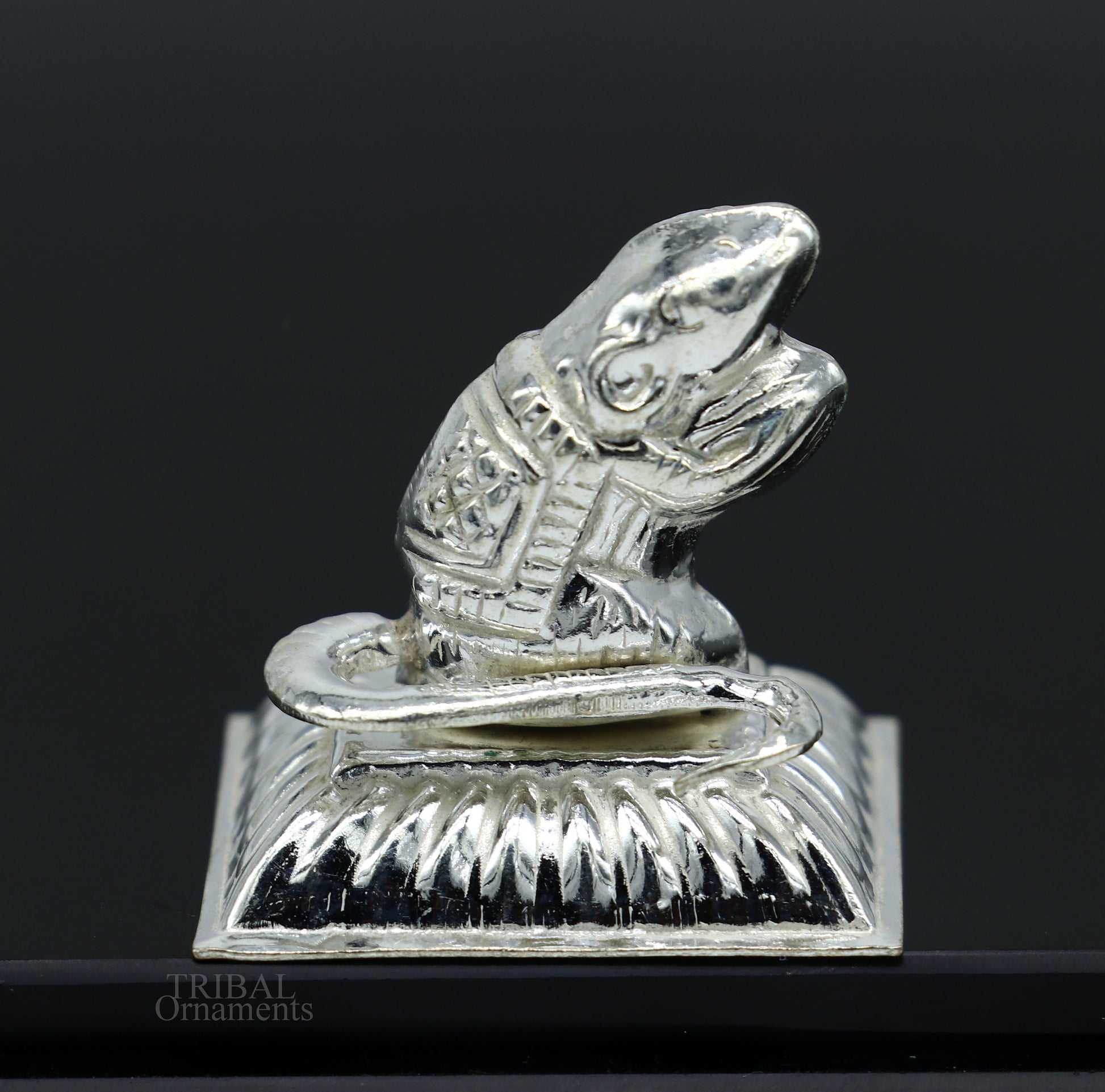 Lord Ganesha Vahan Mushak  maharaj sterling silver handmade small article for puja, best gift for lord ganesha, divine statue su608 - TRIBAL ORNAMENTS