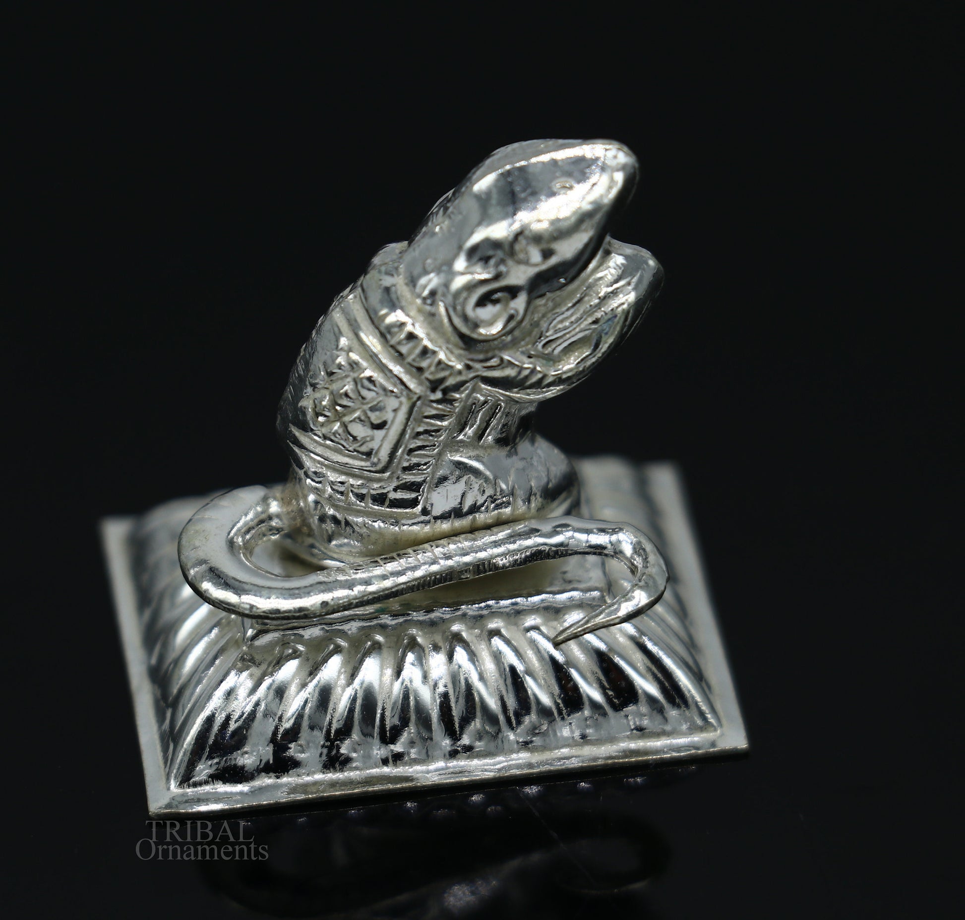 Lord Ganesha Vahan Mushak  maharaj sterling silver handmade small article for puja, best gift for lord ganesha, divine statue su608 - TRIBAL ORNAMENTS