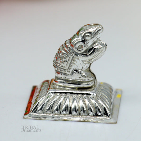 Lord Ganesha Vahan Mushak  maharaj sterling silver handmade small article for puja, best gift for lord ganesha, divine statue su609 - TRIBAL ORNAMENTS